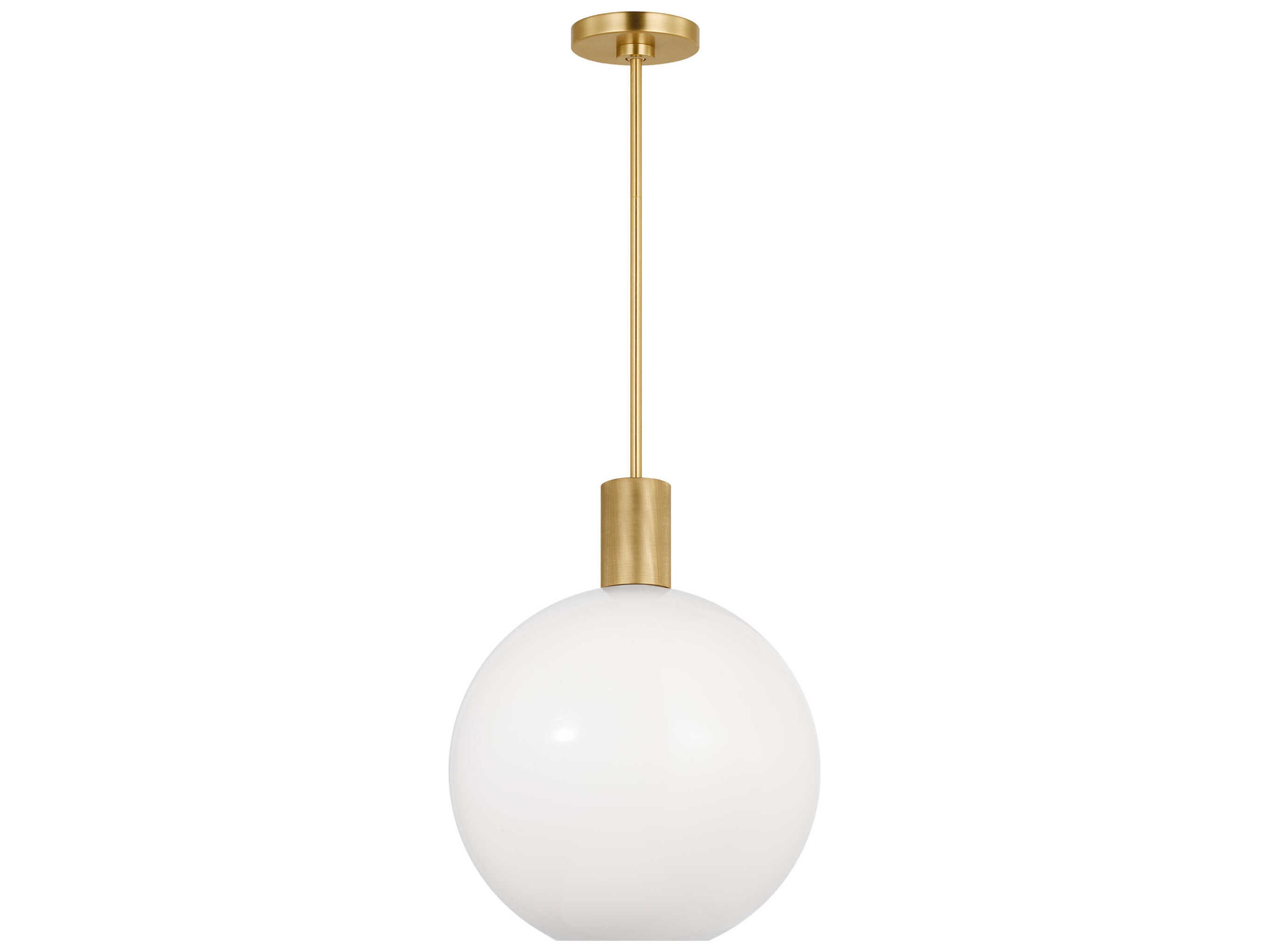Colewood Medium Pendant Satin Brass Milk Glass Globe