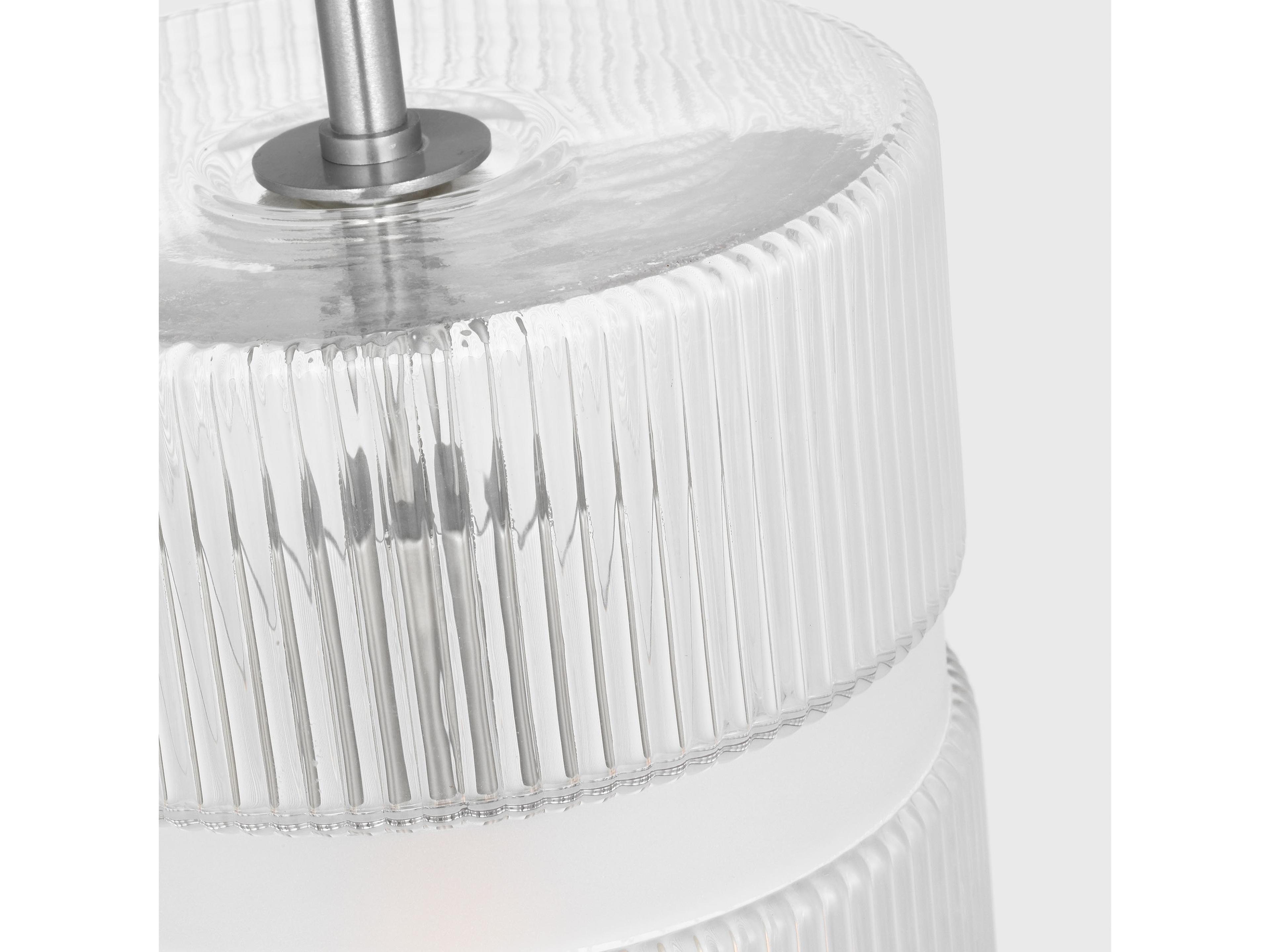 Visual Comfort Studio Liouet 1-Light Brushed Nickel Cylinder Mini Pendant