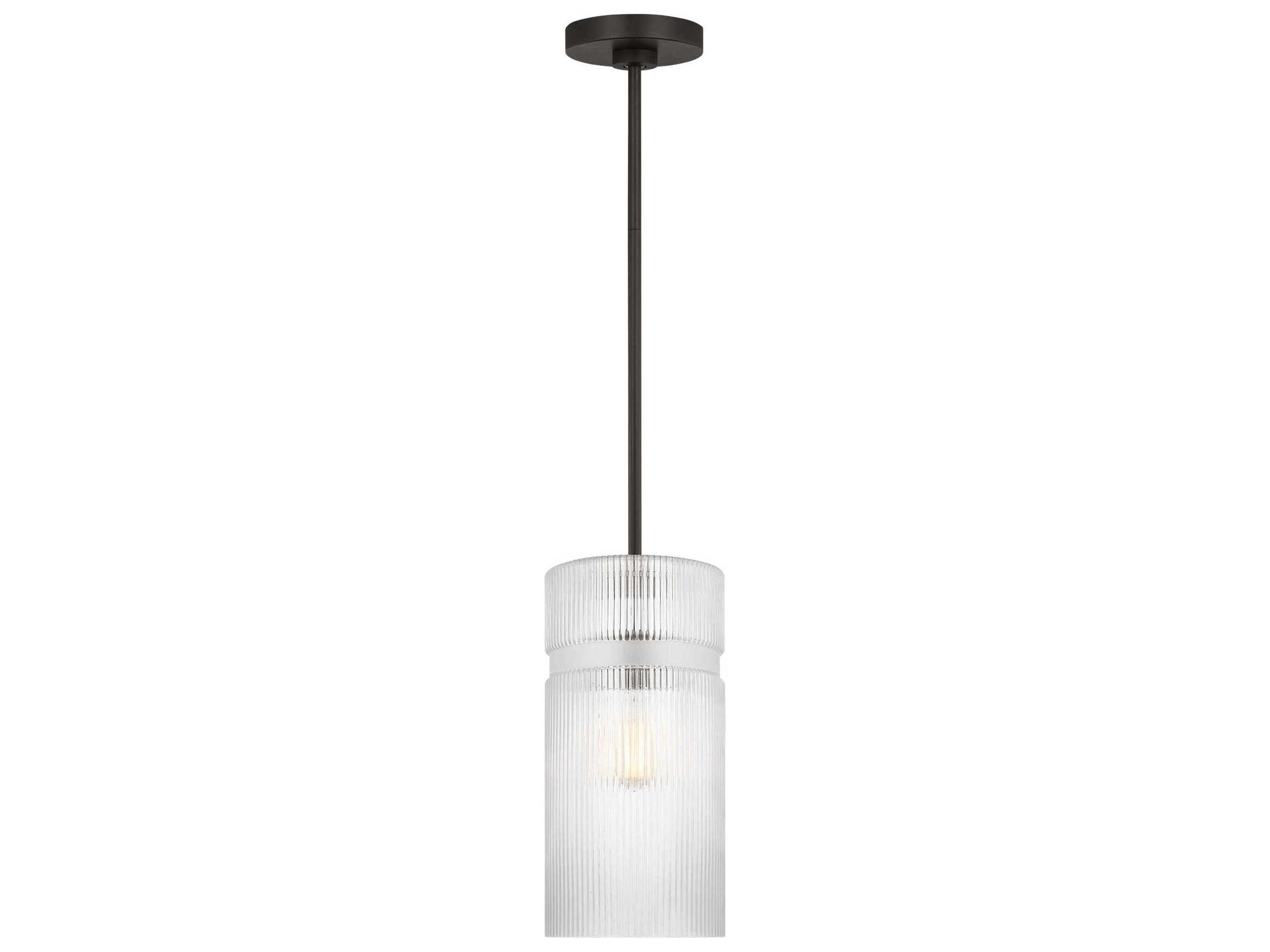 Visual Comfort Studio Liouet 1-Light Midnight Black Cylinder Mini Pendant