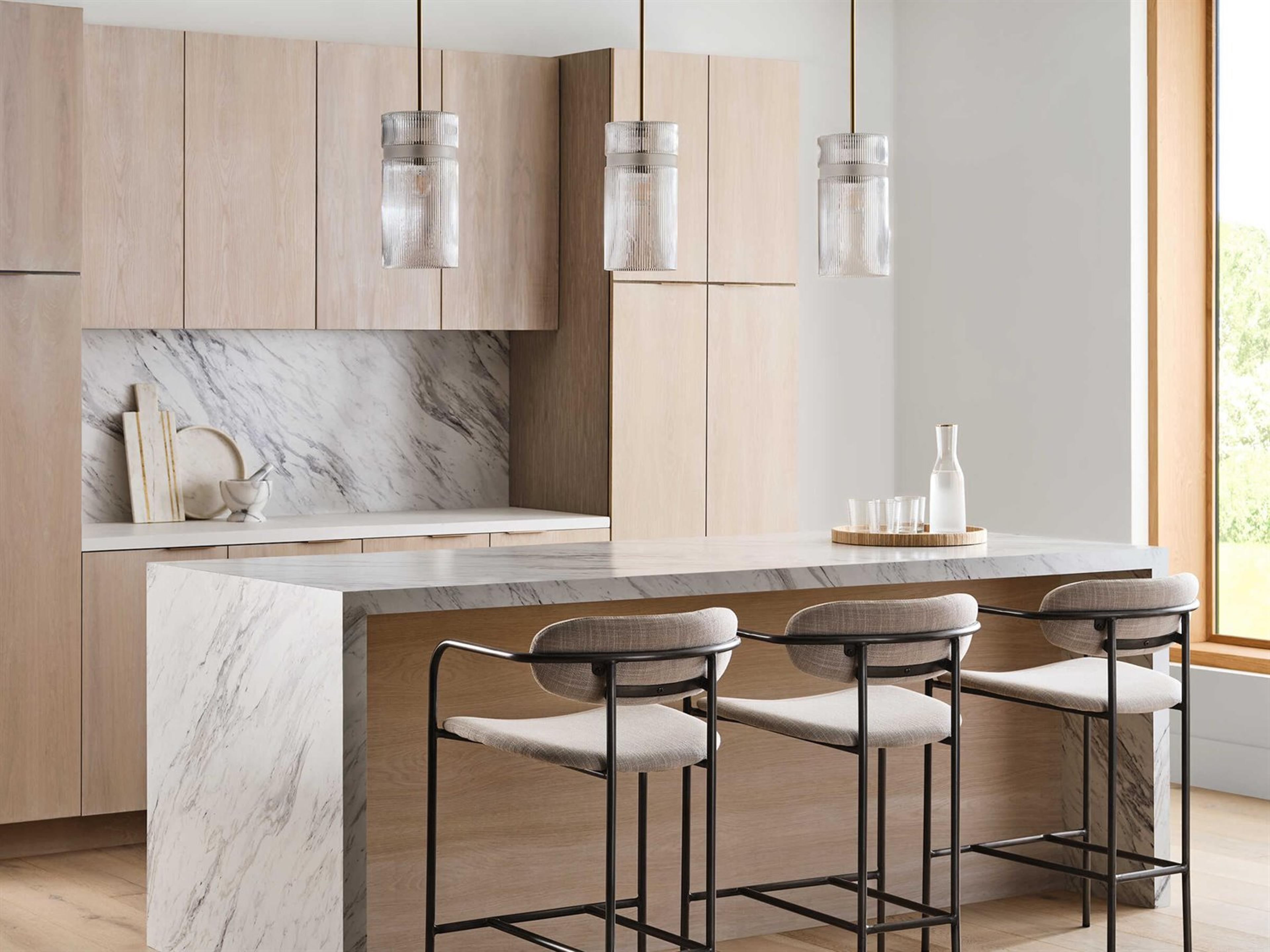 Visual Comfort Studio Liouet 1-Light Satin Brass Cylinder Mini Pendant