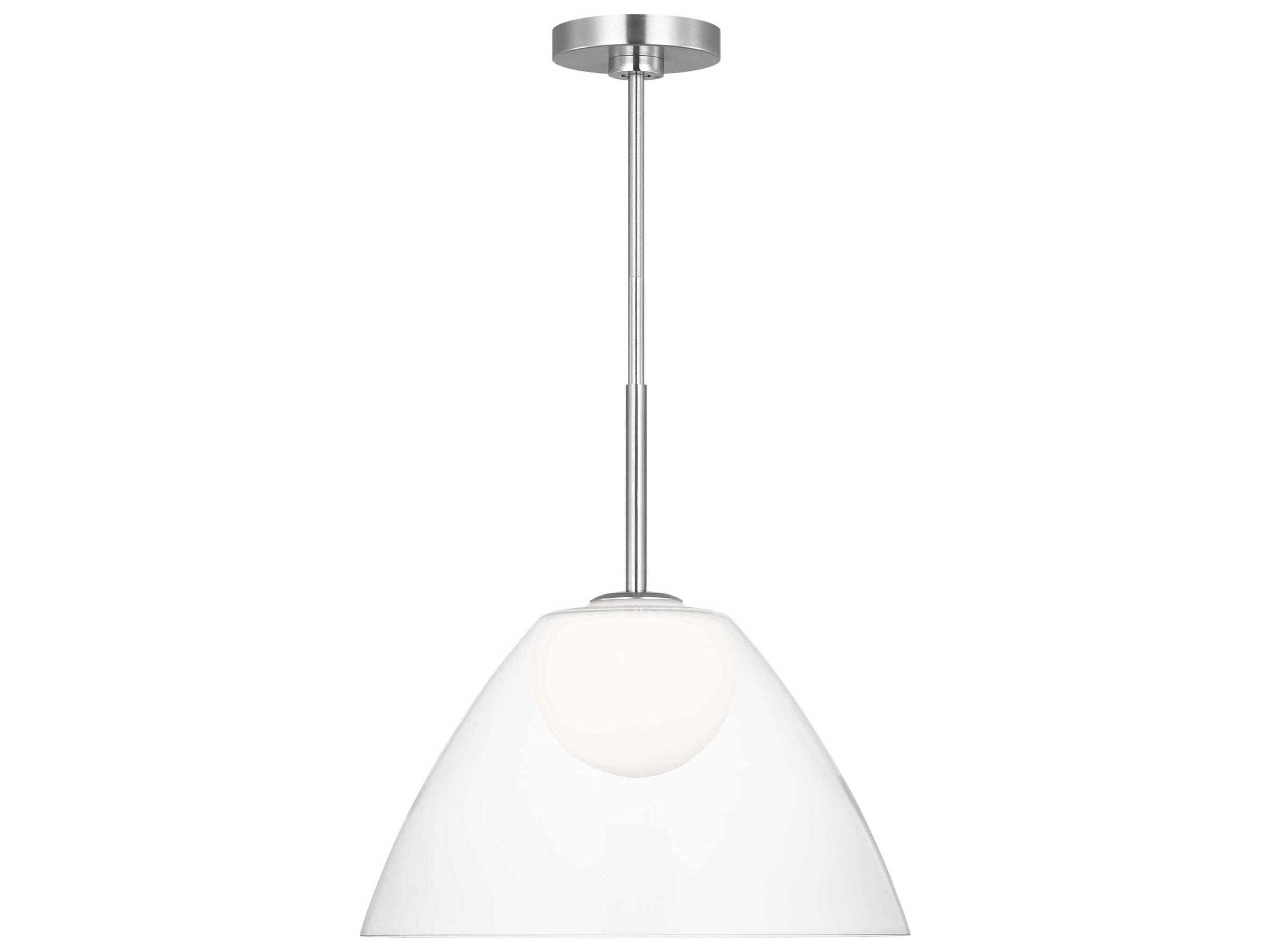 Visual Comfort Studio Suma 1-Light Brushed Nickel Dome Pendant
