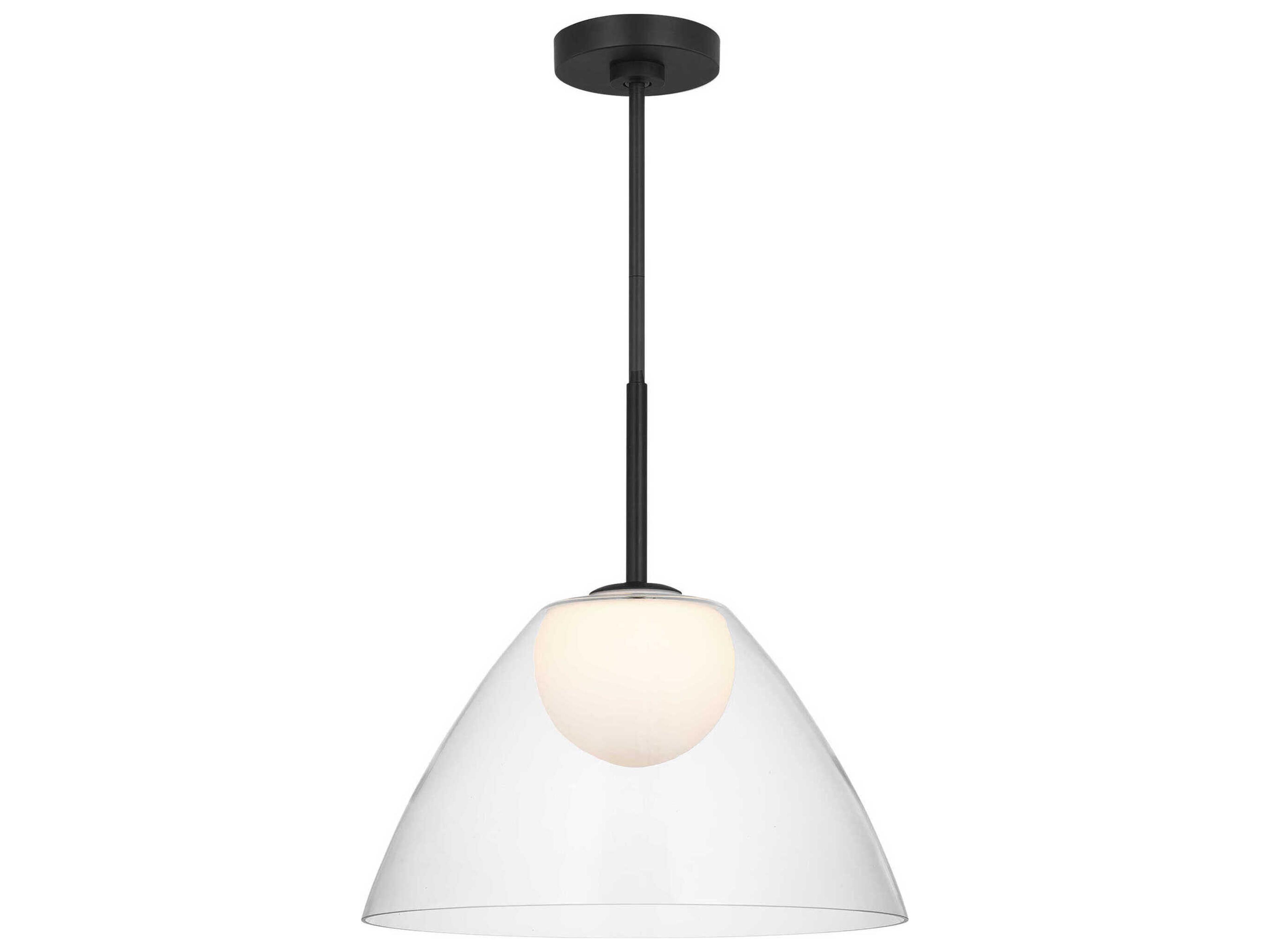 Suma Modern 16-Inch Glass Pendant Midnight Black