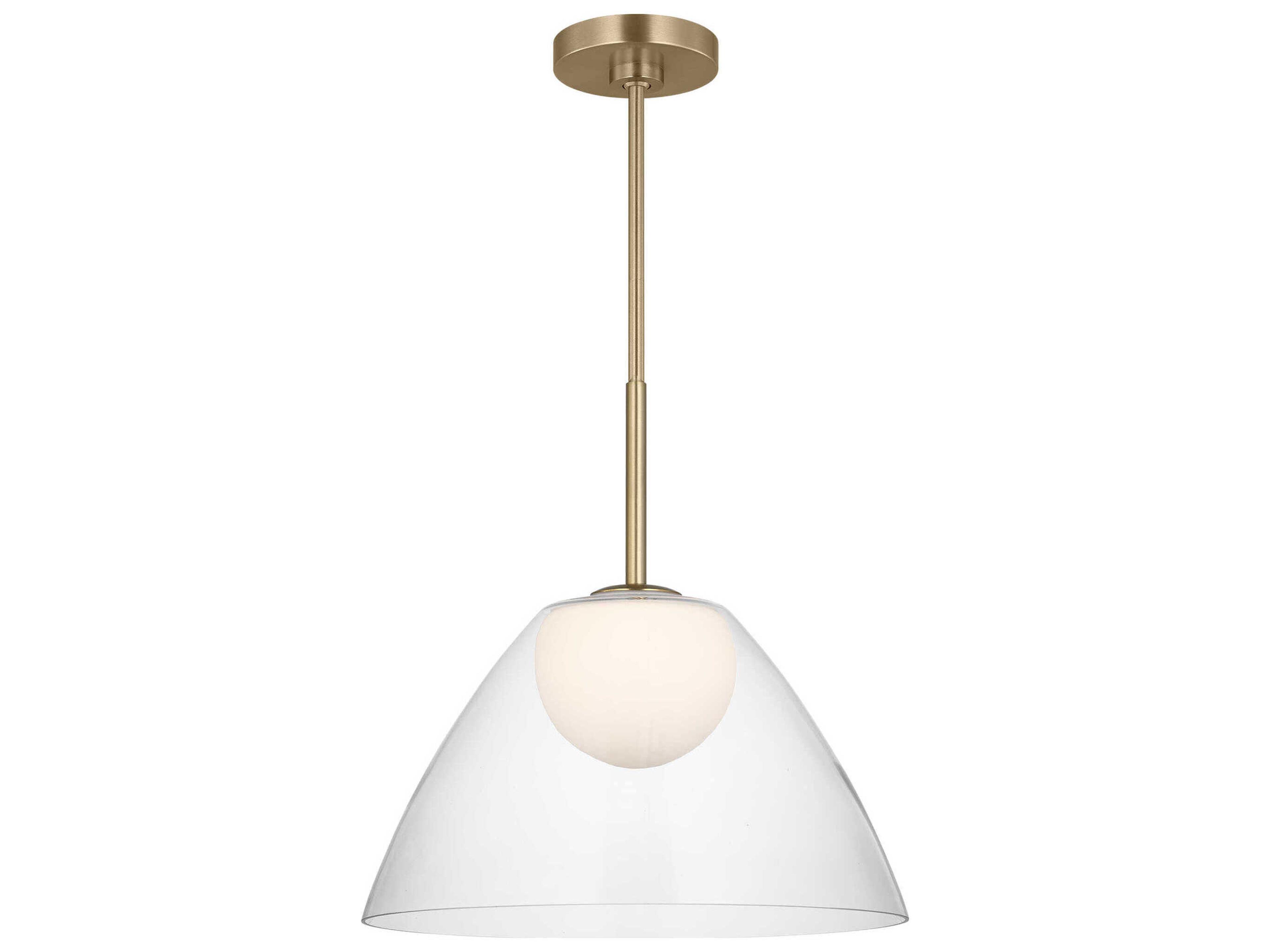 Suma Pendant 1 Light Satin Brass Layered Glass