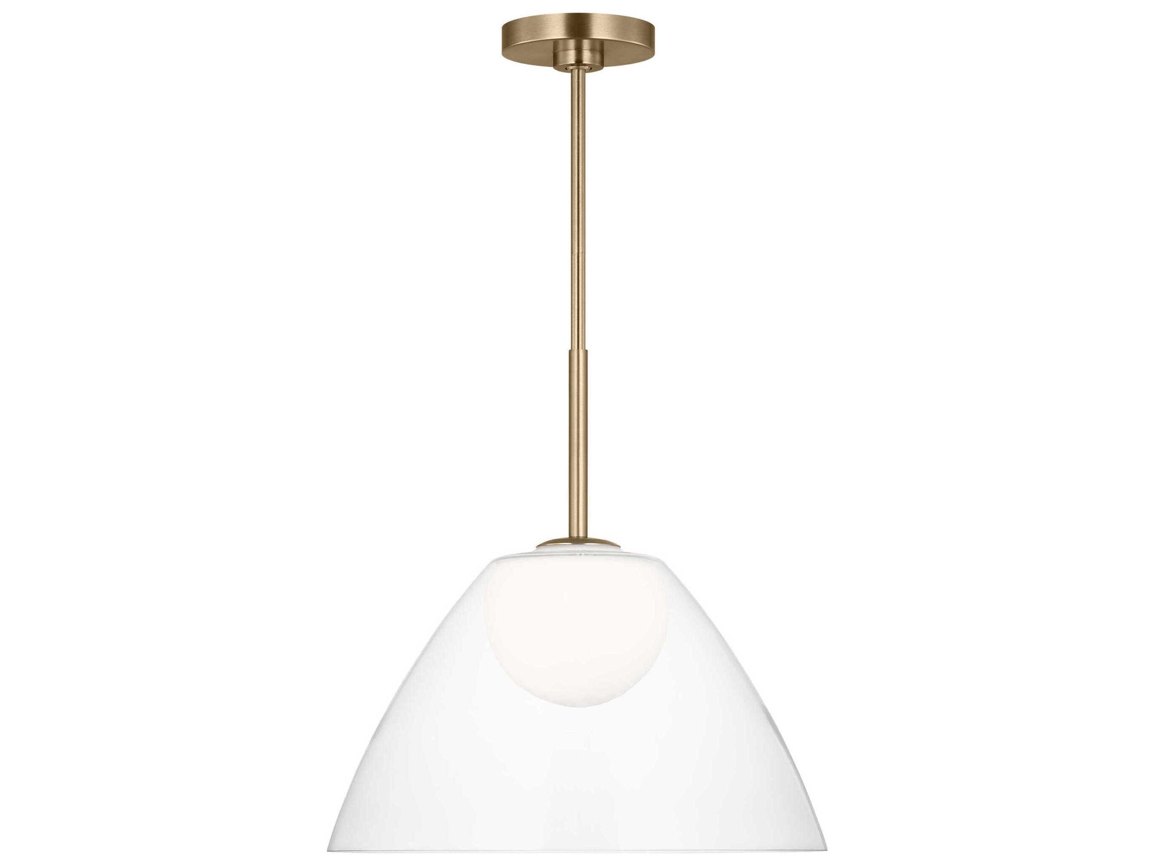 Visual Comfort Studio Suma 1-Light Satin Brass Dome Pendant