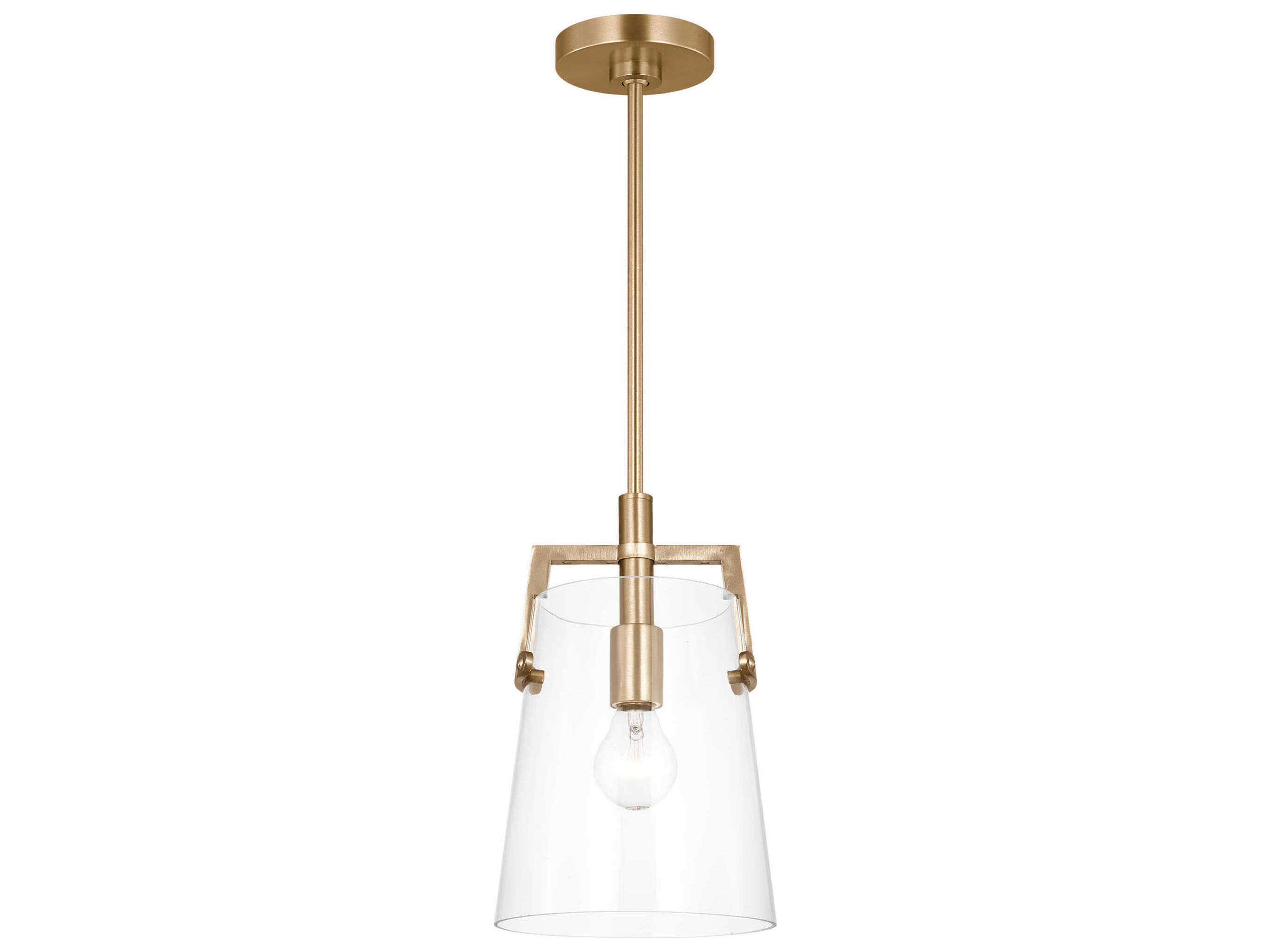 1-Light Small Pendant Crofton Satin Brass Clear Glass