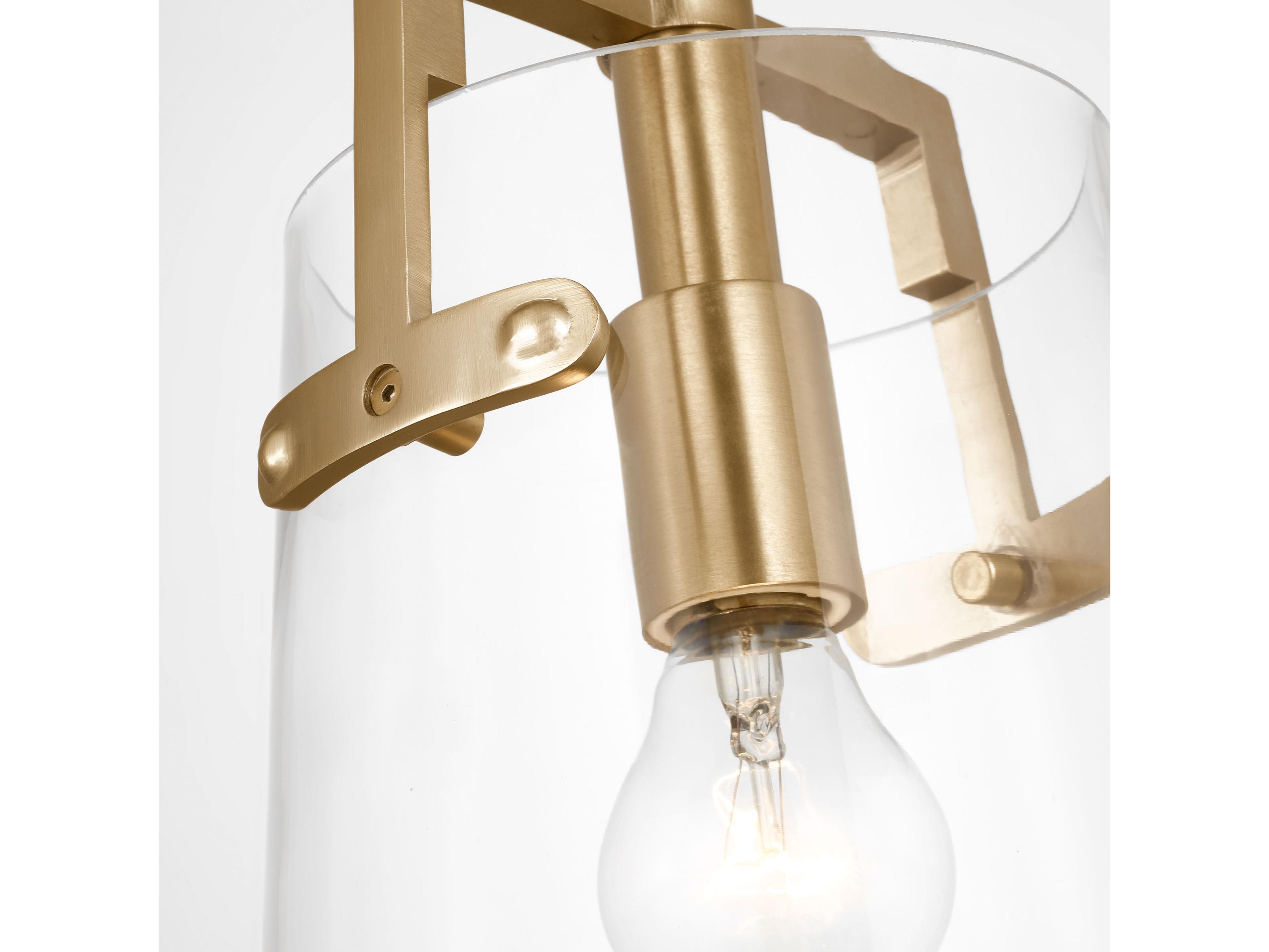 Visual Comfort Studio Crofton 1-Light Satin Brass Cylinder Mini Pendant