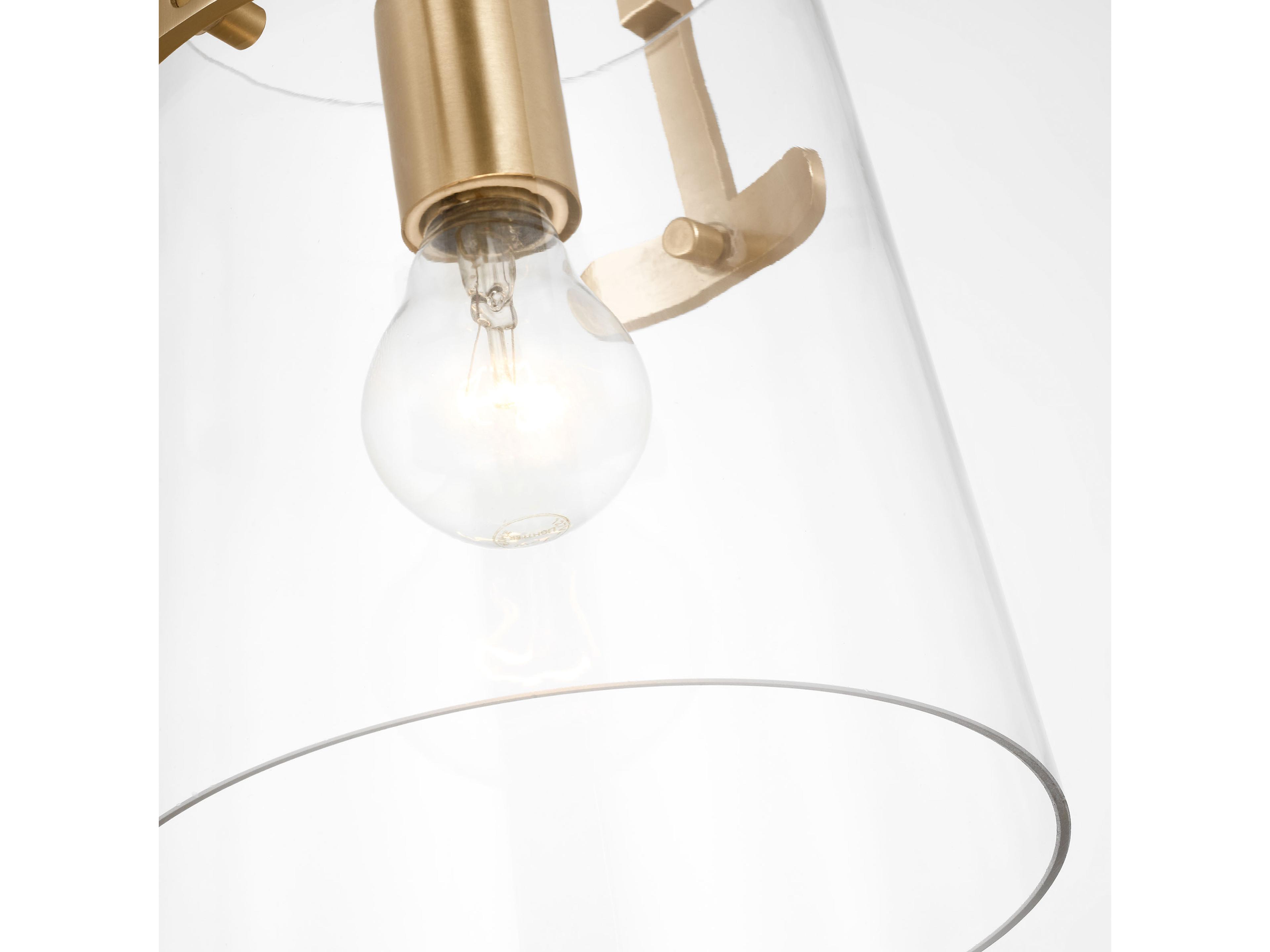 Visual Comfort Studio Crofton 1-Light Satin Brass Cylinder Mini Pendant