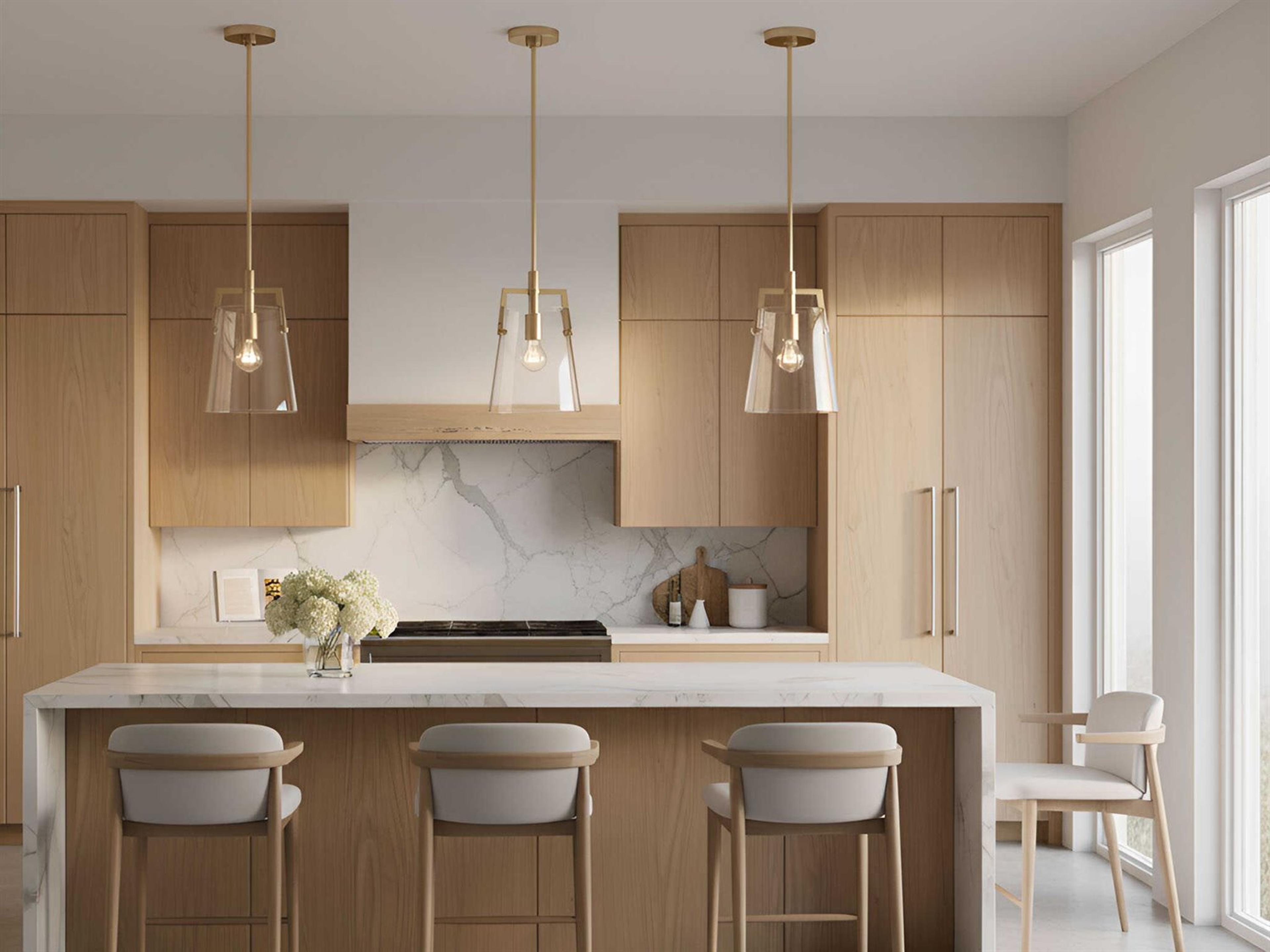 Visual Comfort Studio Crofton 1-Light Satin Brass Cylinder Mini Pendant