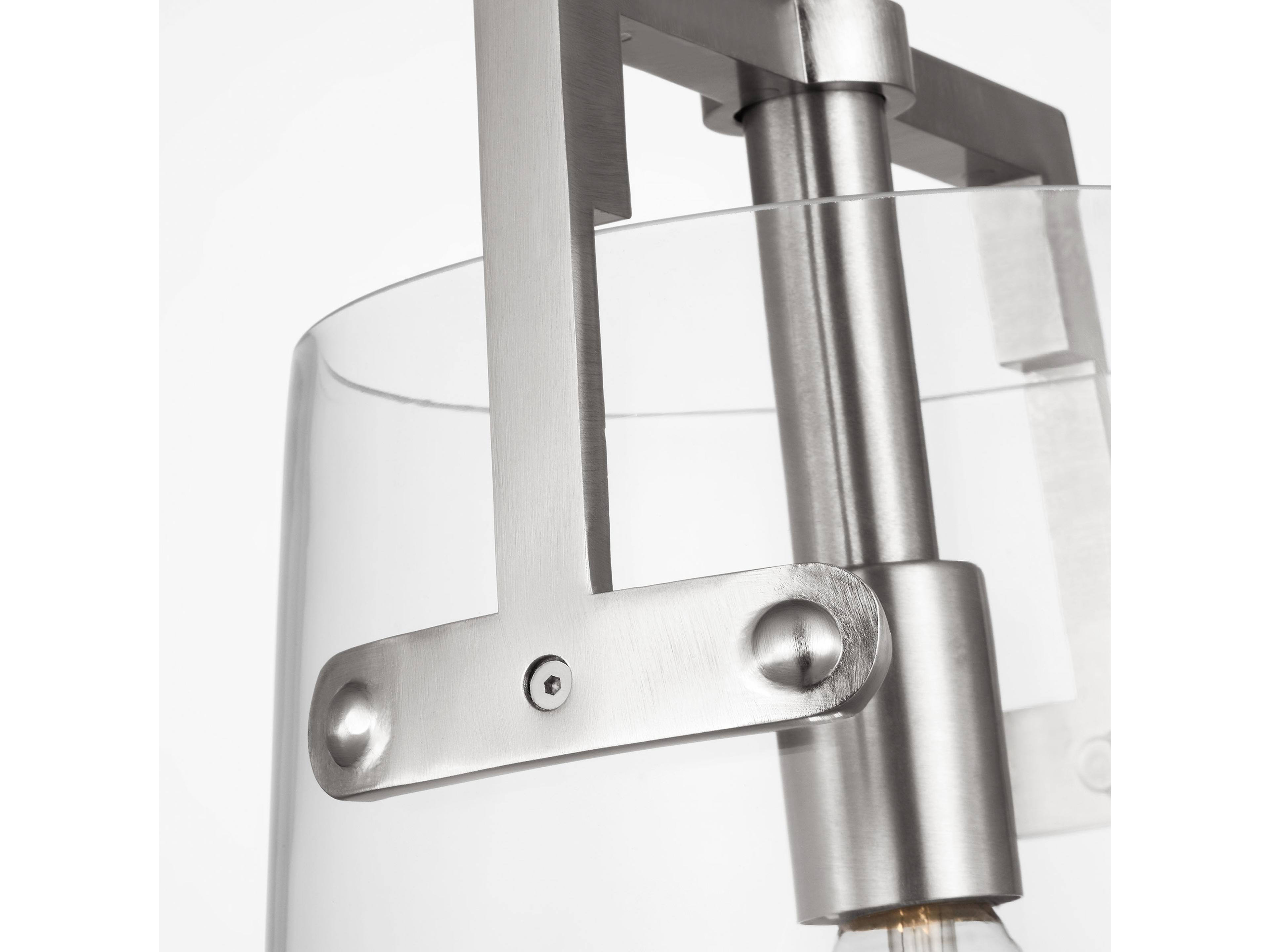 Visual Comfort Studio Crofton 1-Light Brushed Nickel Cylinder Mini Pendant