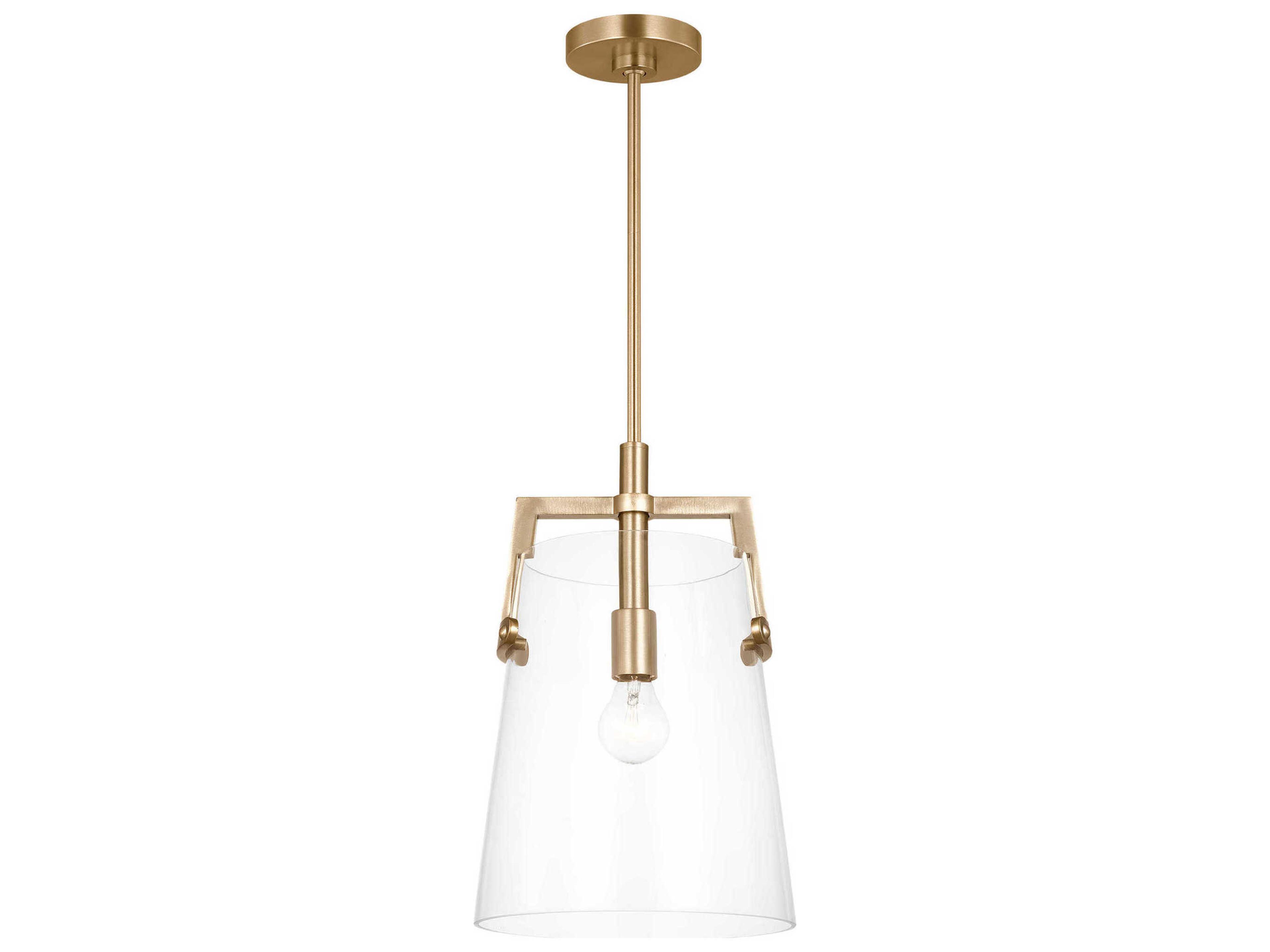 1-Light Pendant Crofton Satin Brass Clear Glass