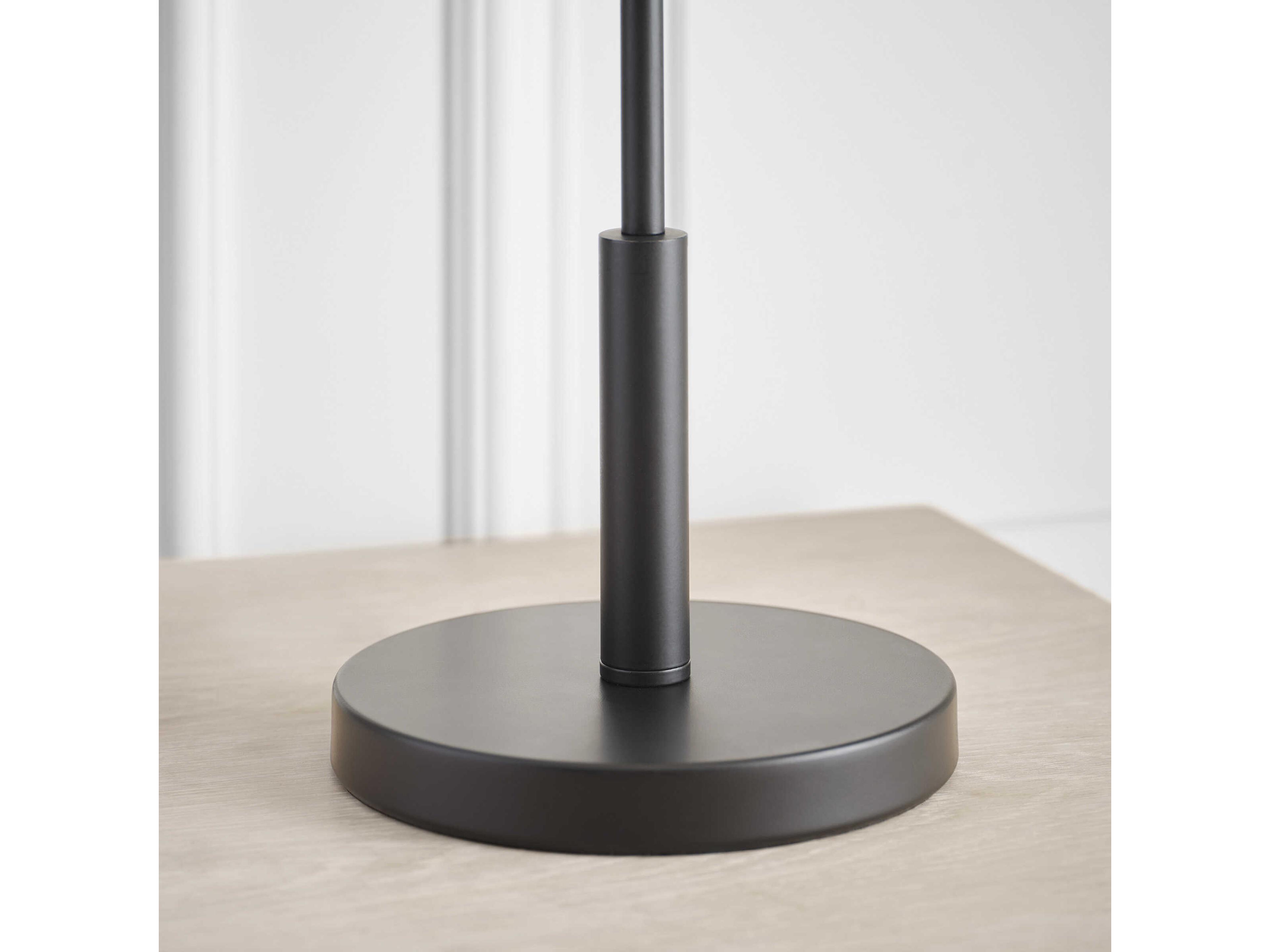 Visual Comfort Studio Porteau Midnight Black White Linen Table Lamp