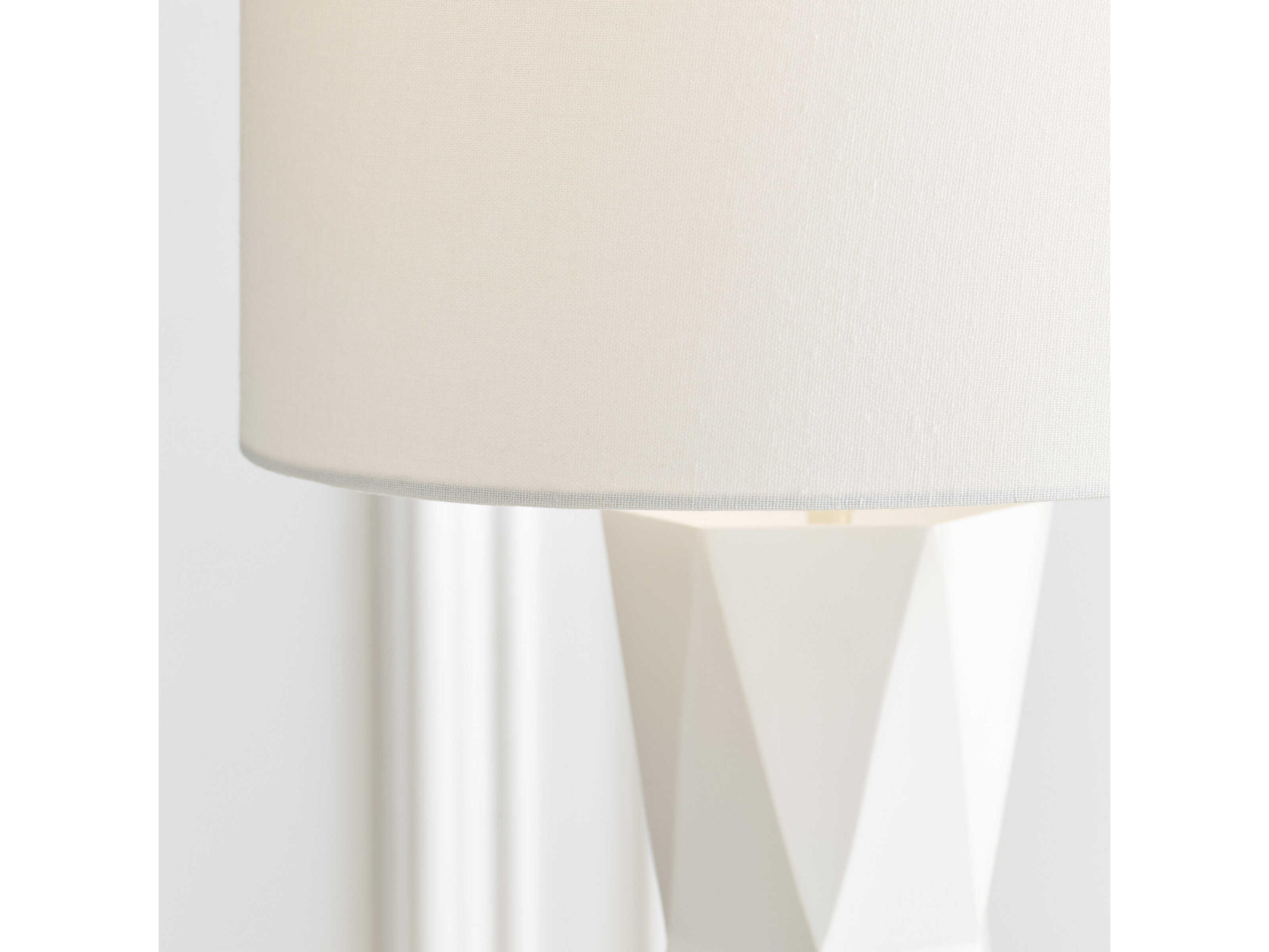 Visual Comfort Studio Fernwood Gloss White Linen Buffet Lamp