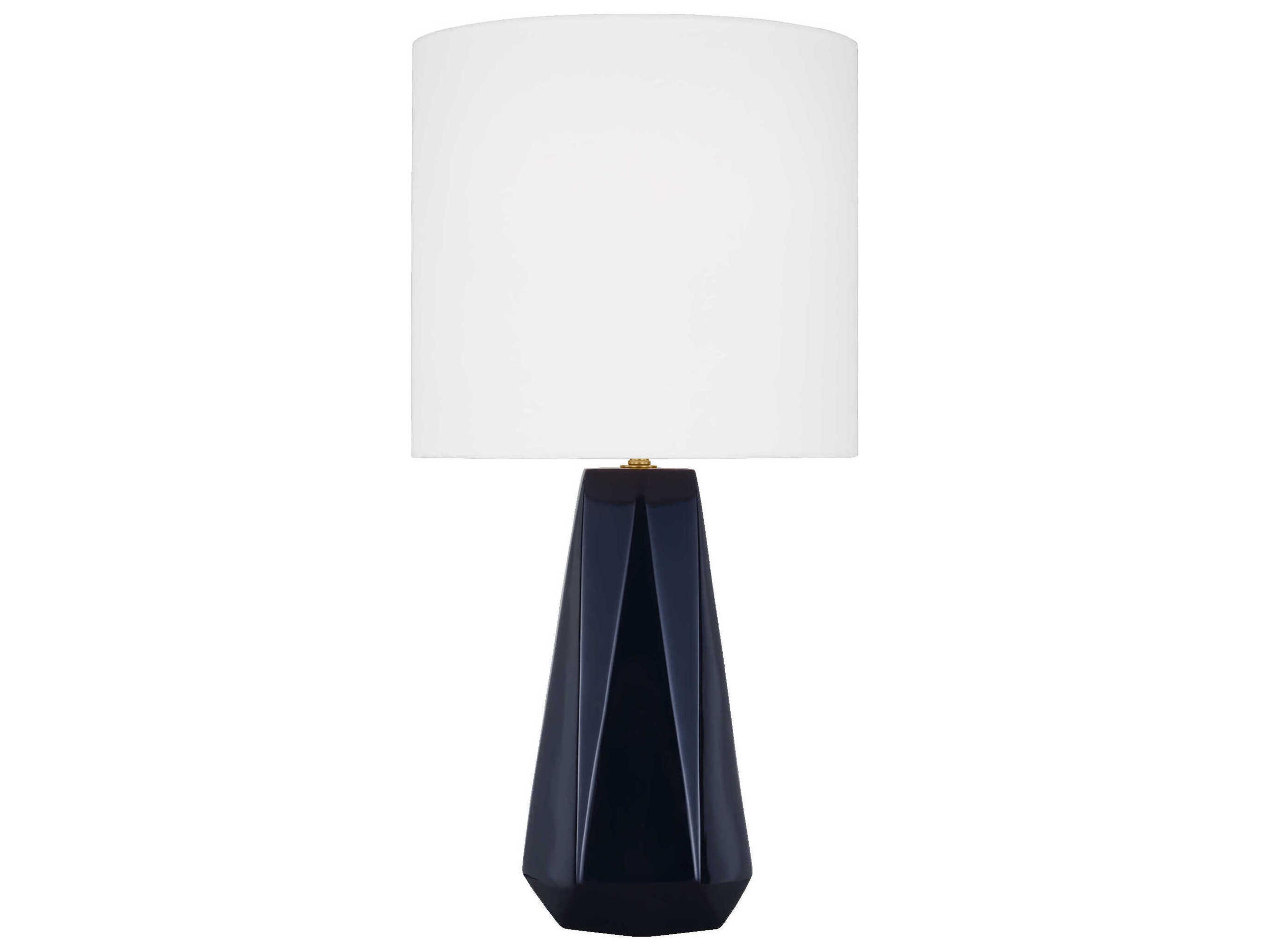 Table Lamp Moresby Gloss Navy Linen Shade