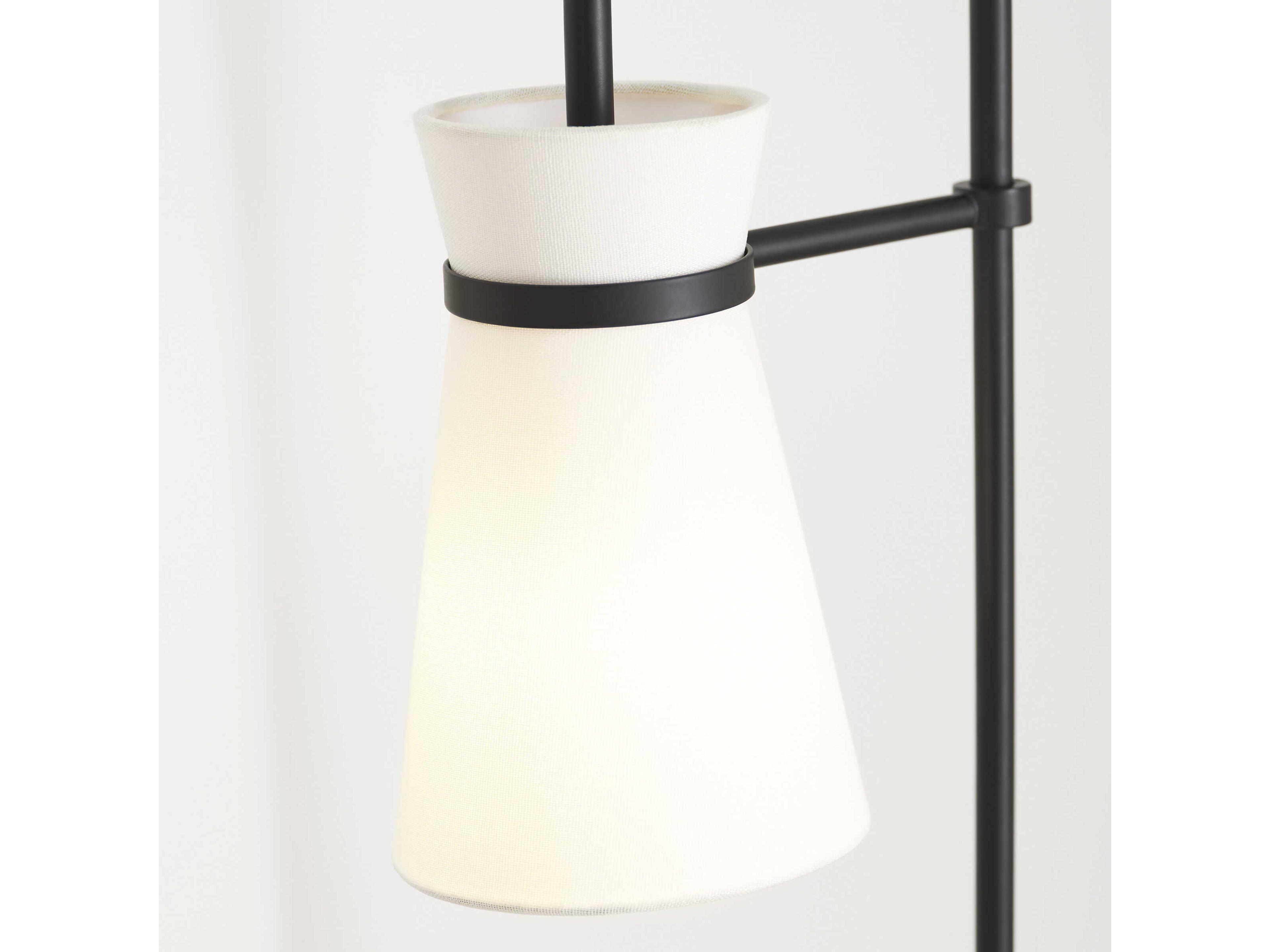 Visual Comfort Studio Binx Midnight Black White Linen Desk Lamp