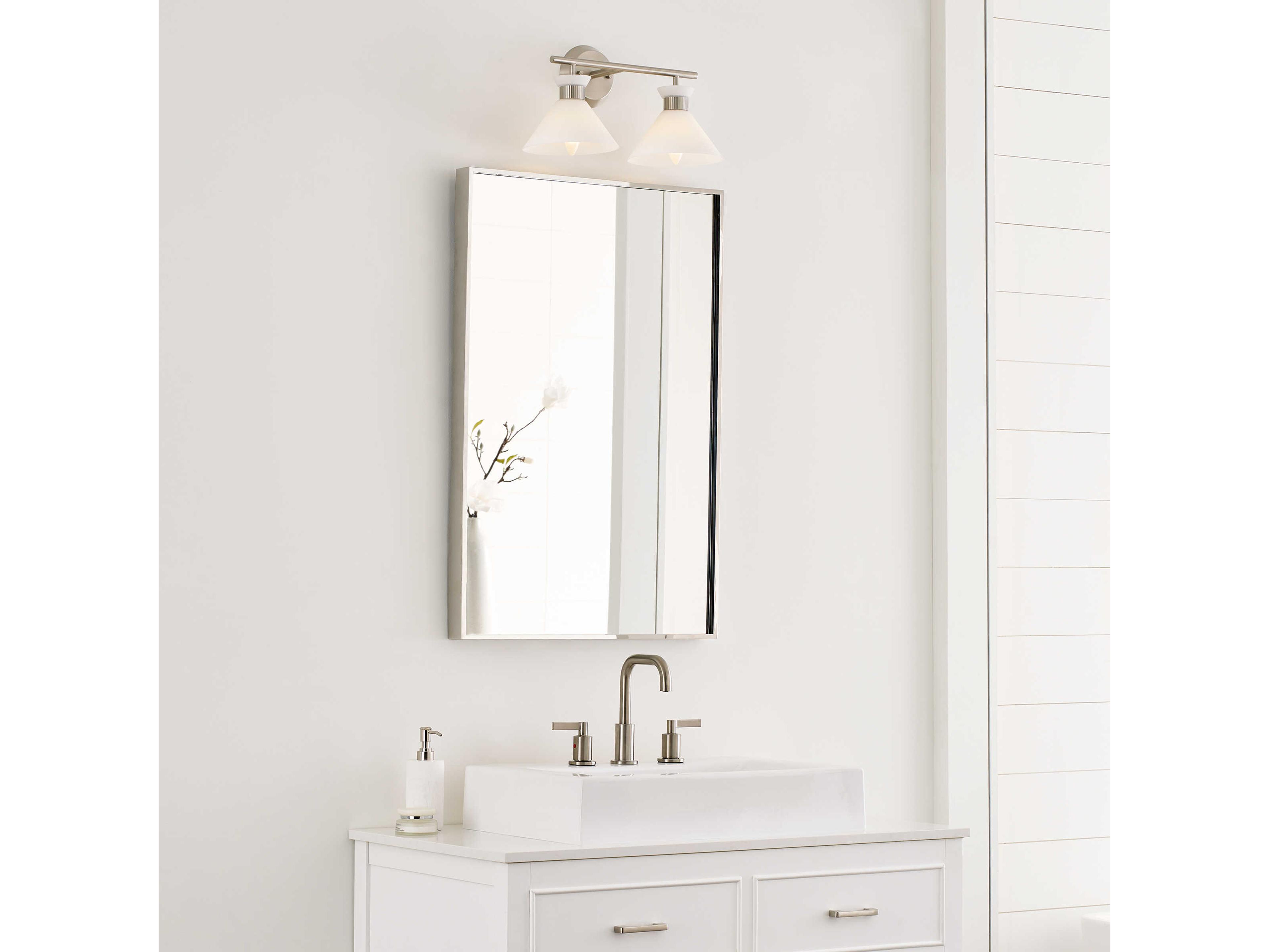 Visual Comfort Studio Belcarra 2-Light Brushed Steel Vanity Light