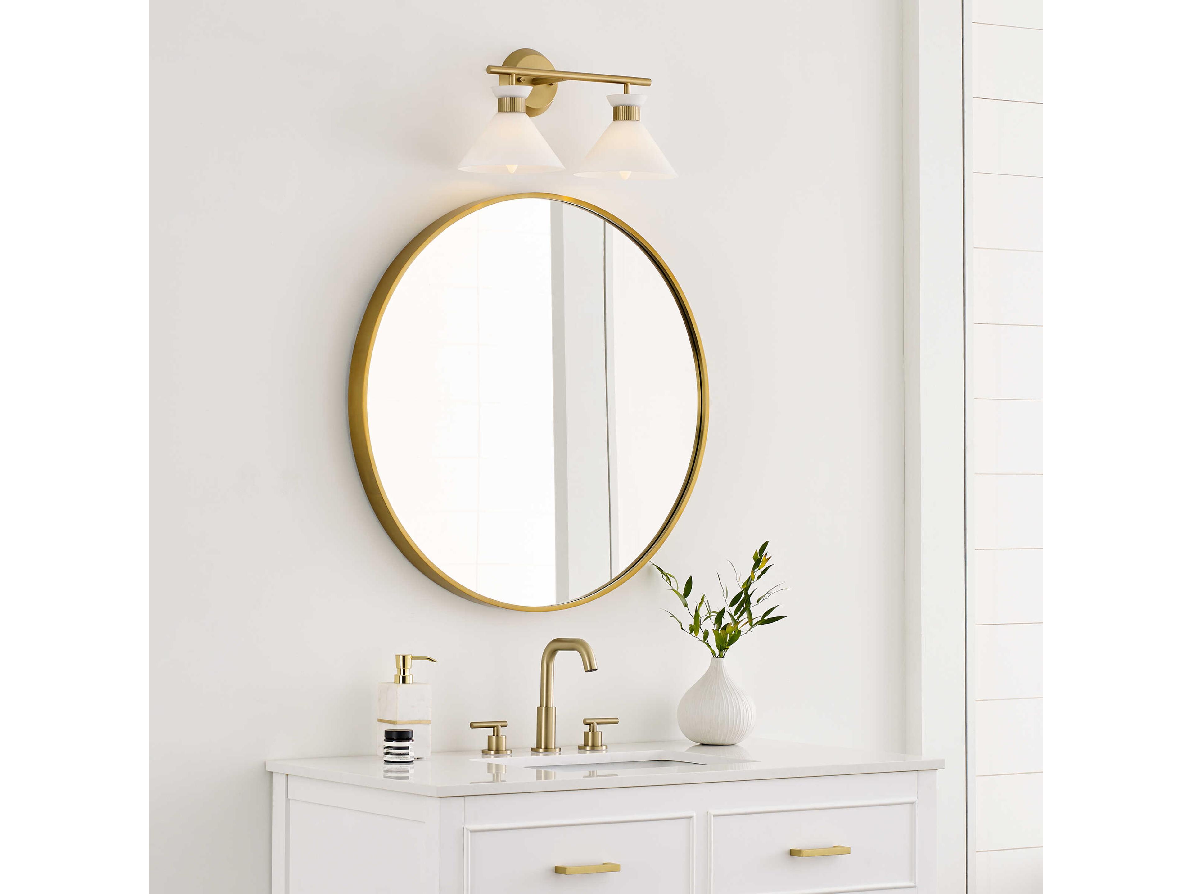 Visual Comfort Studio Belcarra 2-Light Satin Brass Vanity Light