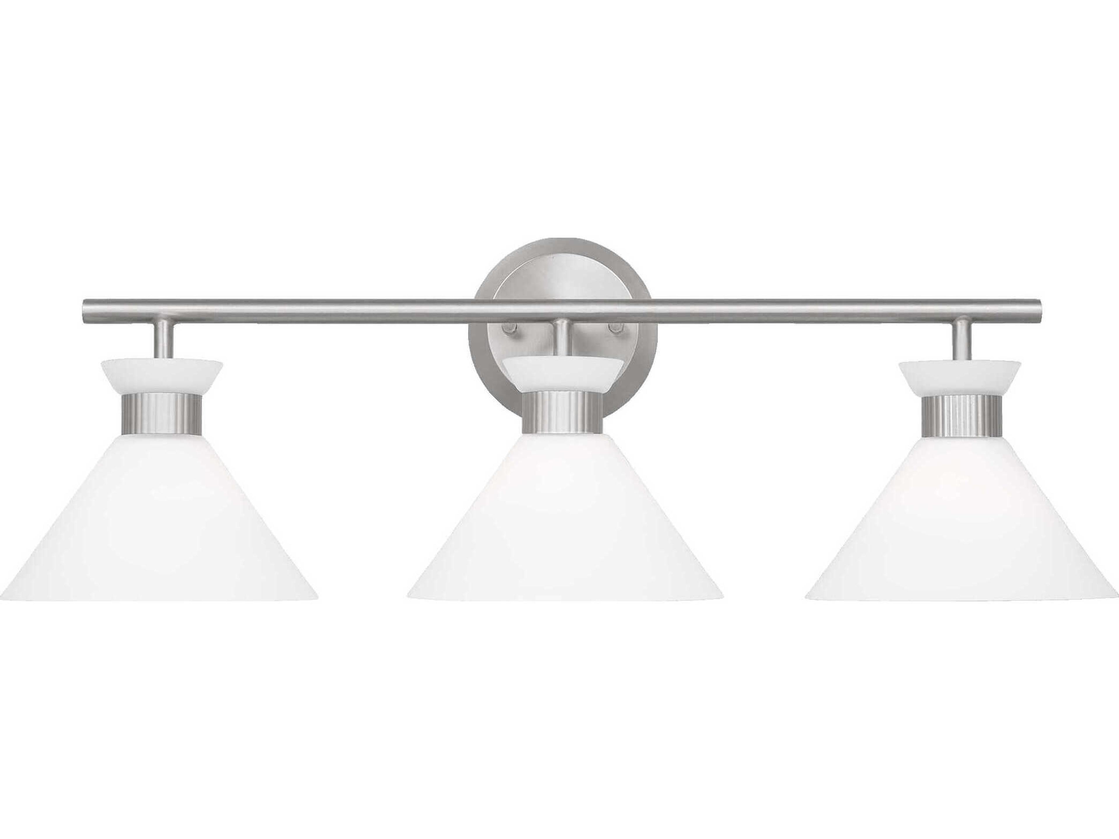 Belcarra 3 Light Bath Vanity Brushed Steel Etched Glass