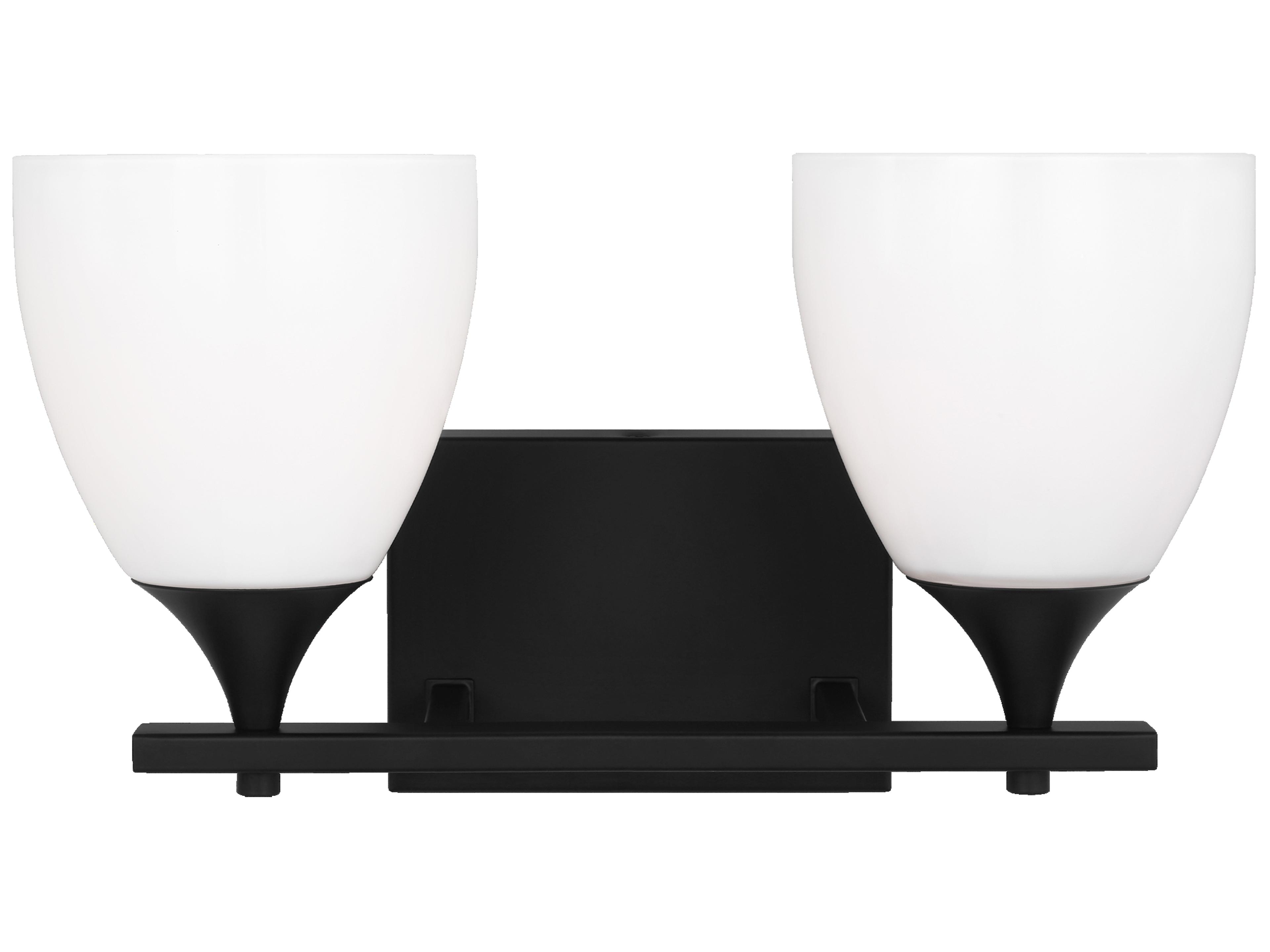 Toffino 2-Light Vanity Light Midnight Black Milk Glass