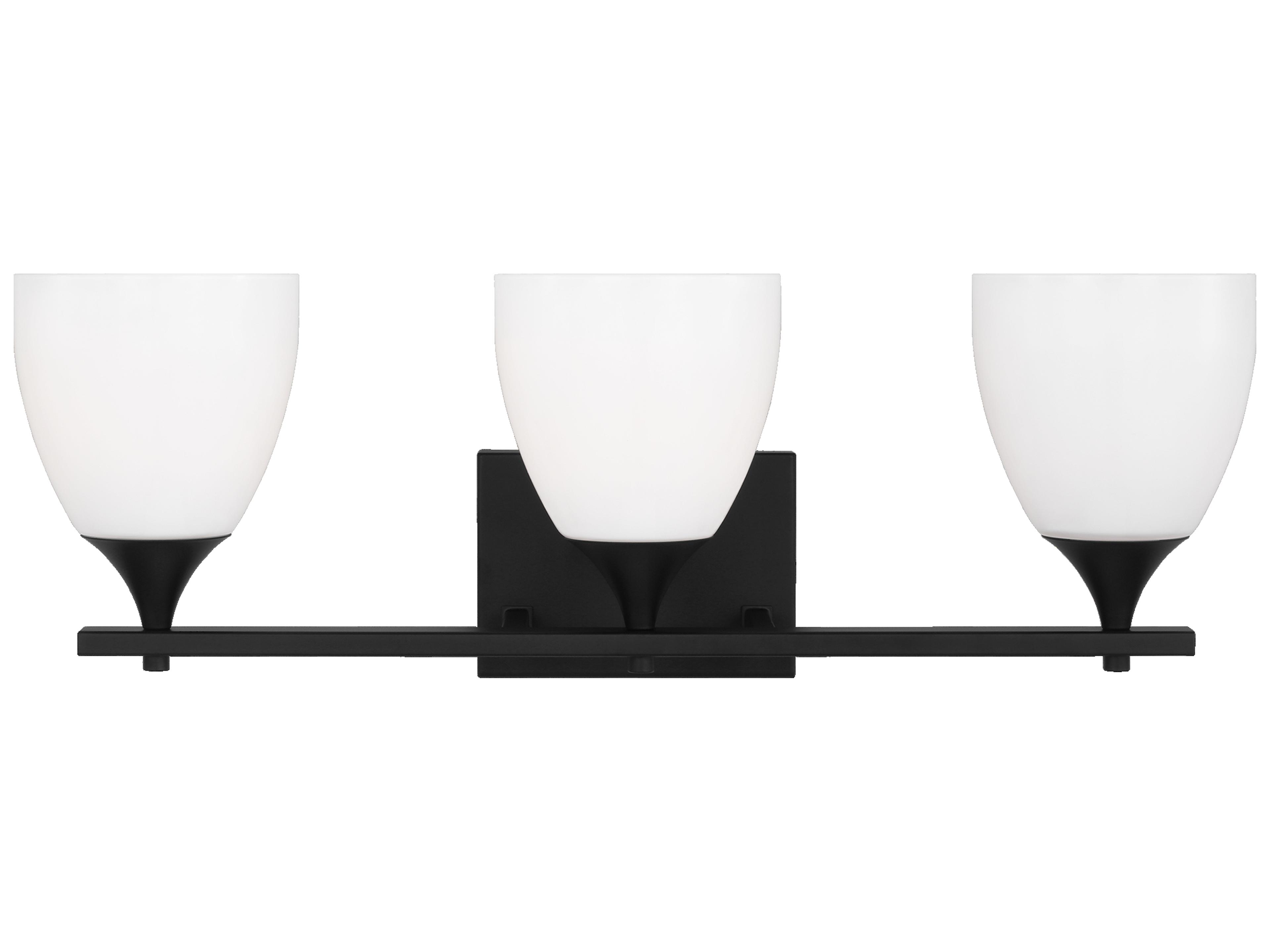 Toffino 3 Light Vanity Light Midnight Black Milk Glass