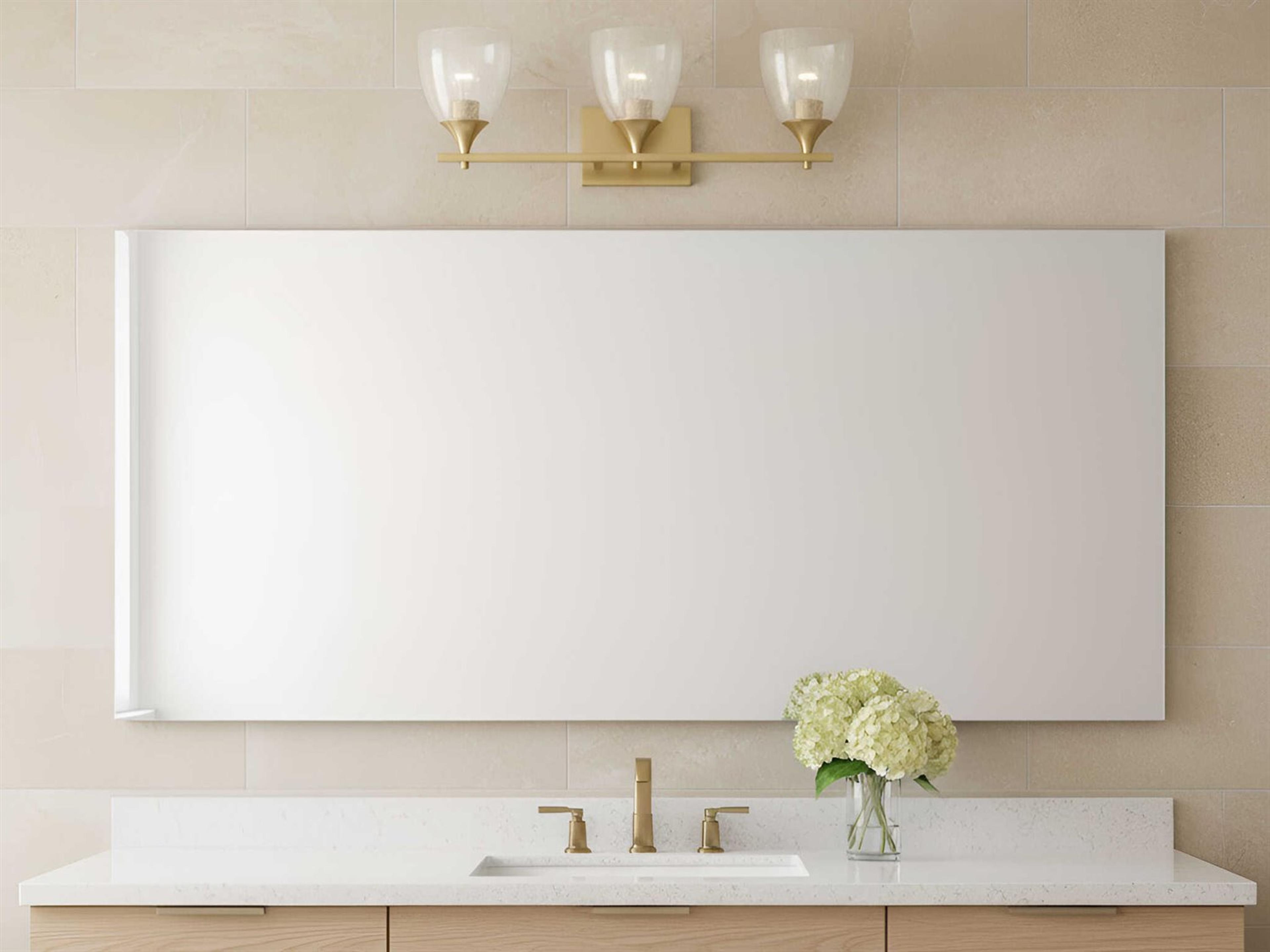 Visual Comfort Studio Toffino 3-Light Satin Brass Vanity Light