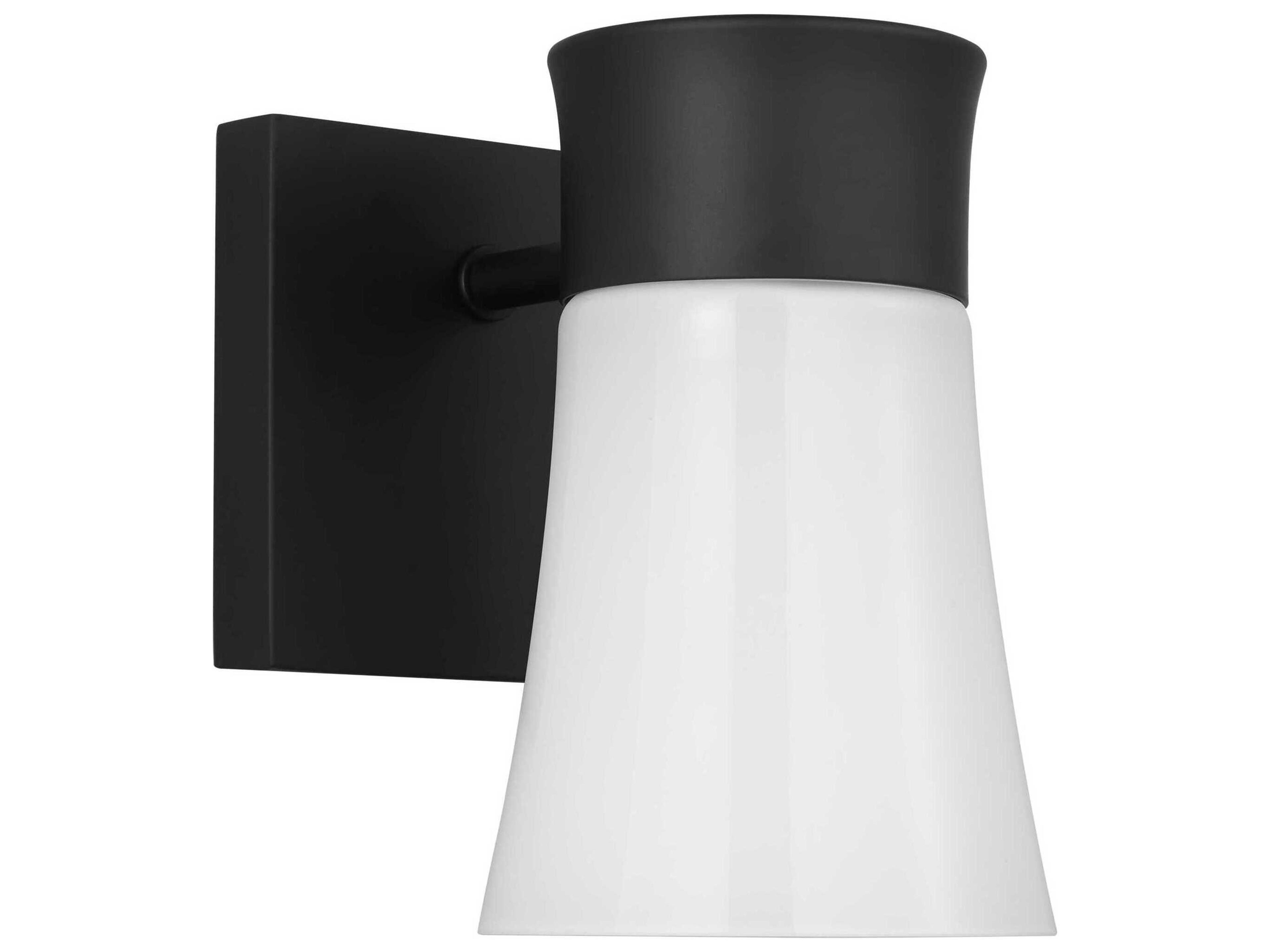 Roy 1-Light Wall Sconce Midnight Black Milk Glass