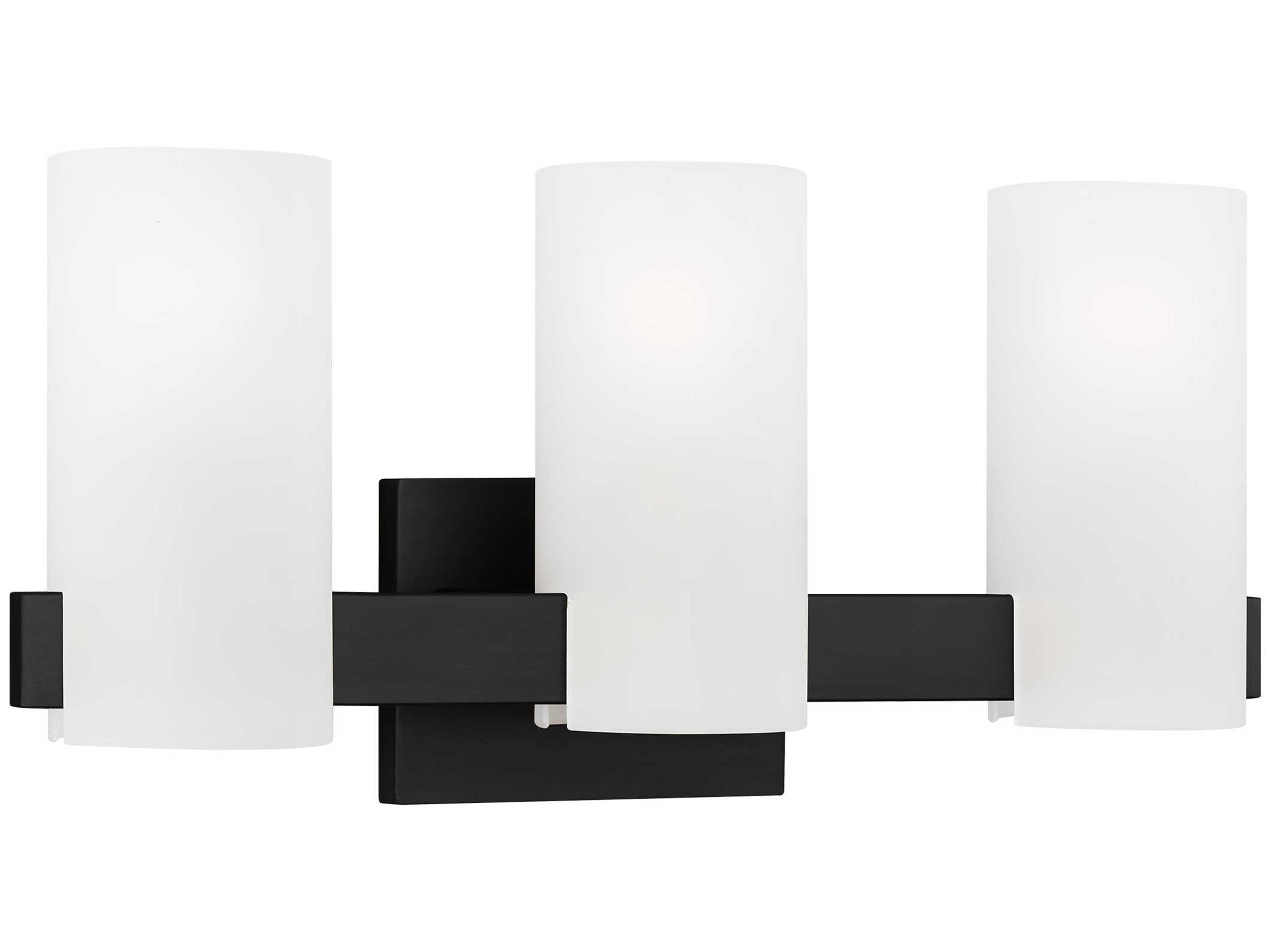 3-Light Vanity Light Rhode Midnight Black Etched Glass