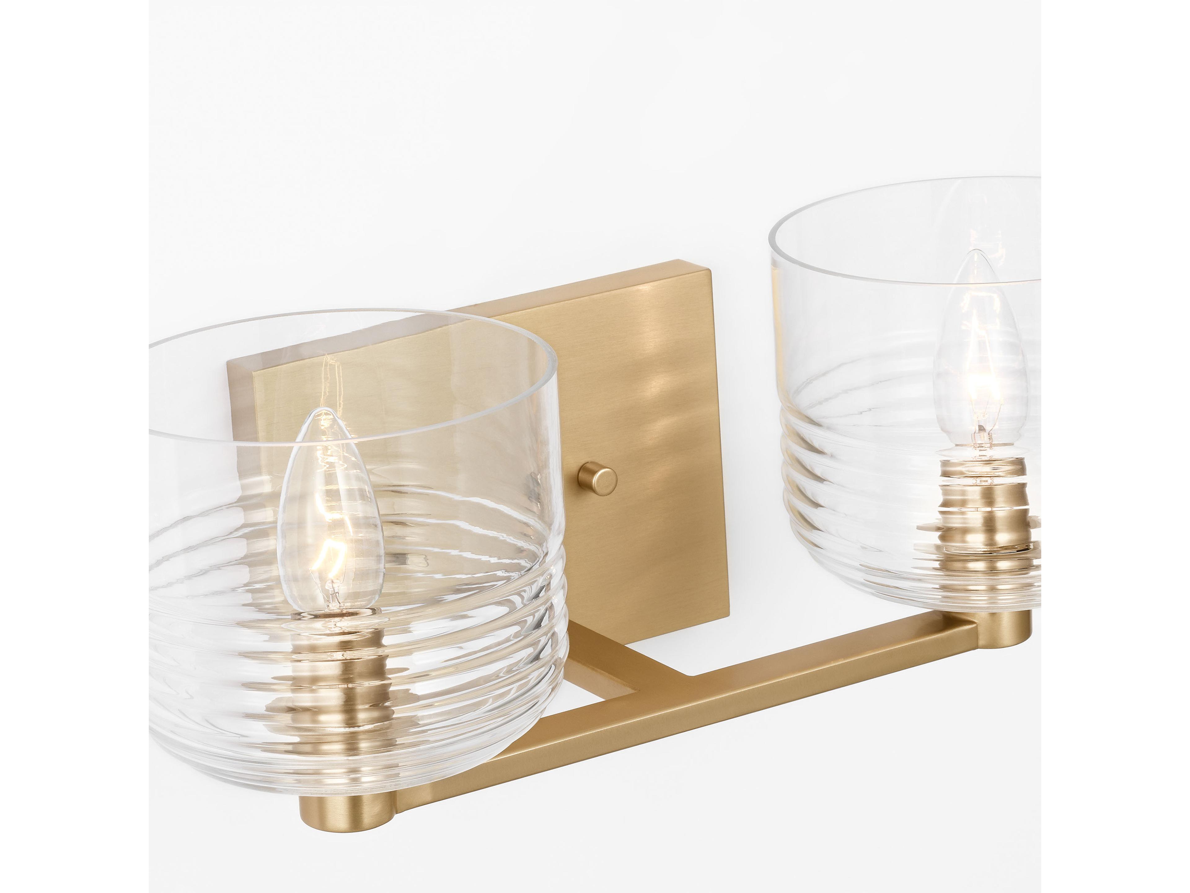 Visual Comfort Studio Lochdale 2-Light Satin Brass Vanity Light