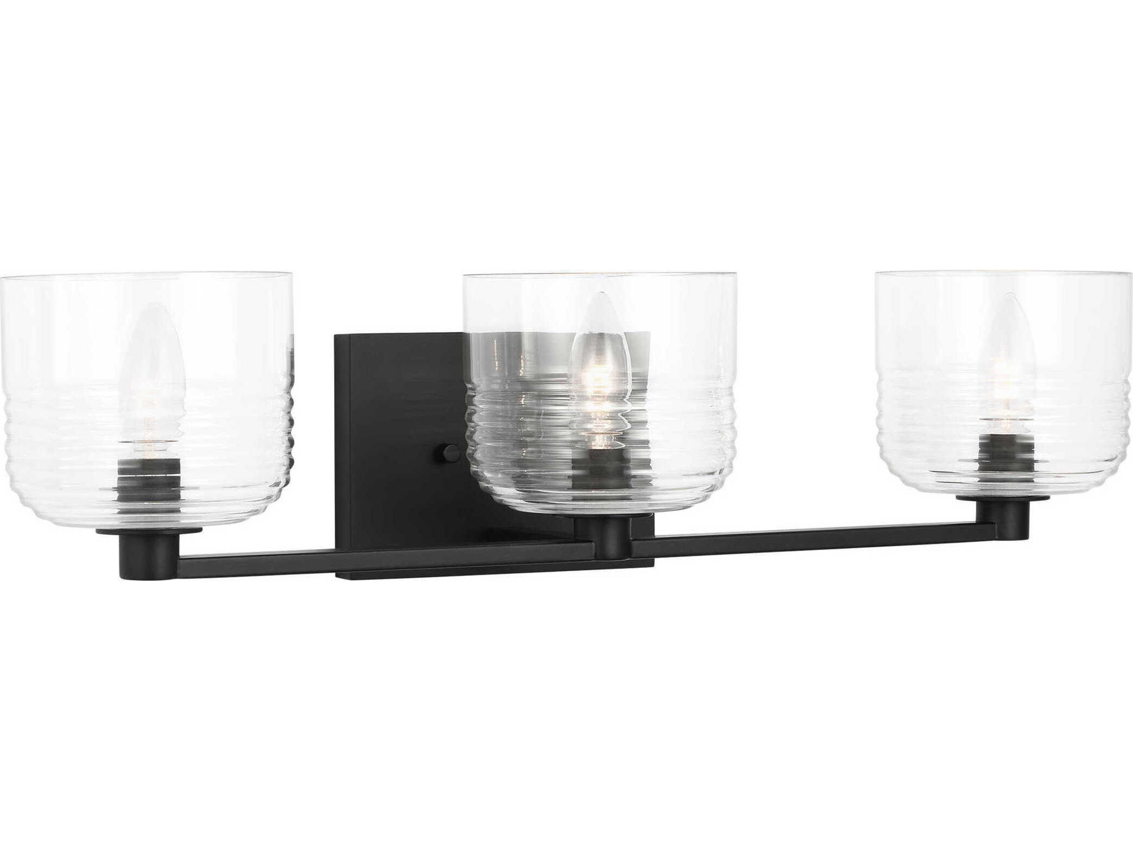 Three Light Bathroom Vanity Light Lochdale Midnight Black