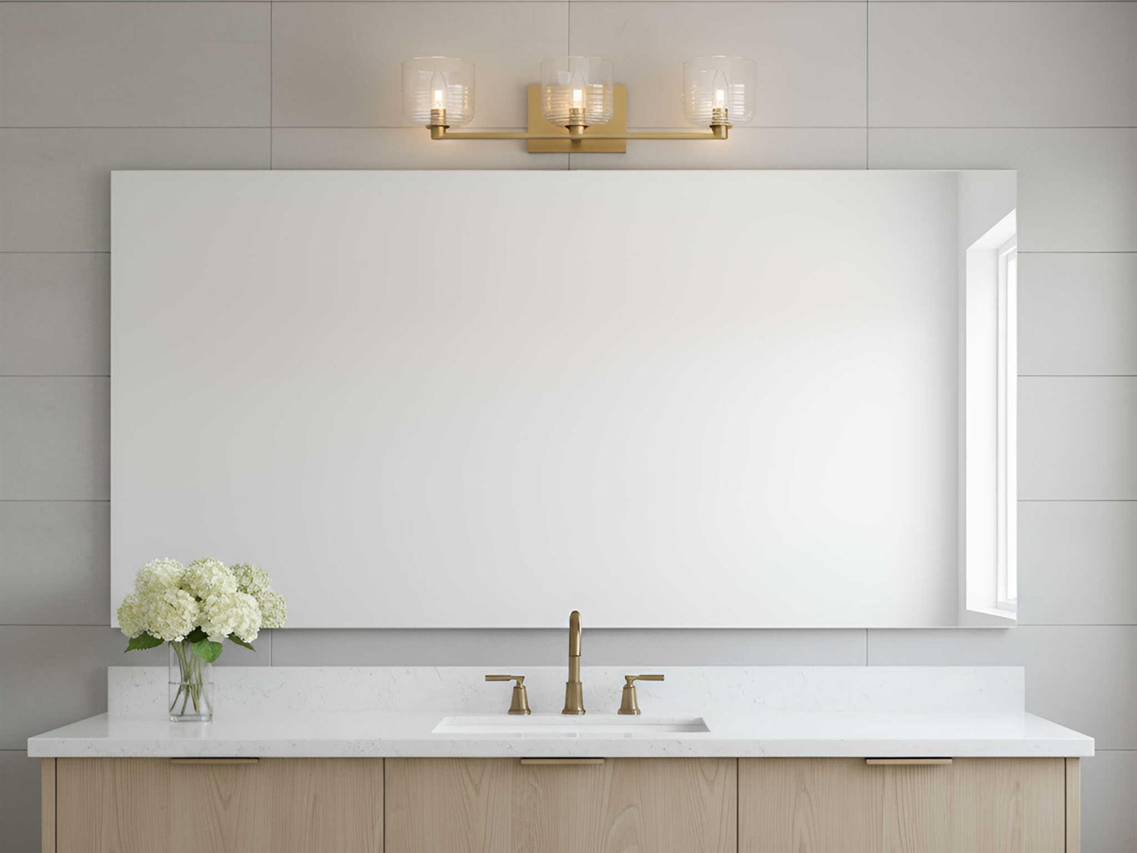 Visual Comfort Studio Lochdale 3-Light Satin Brass Vanity Light