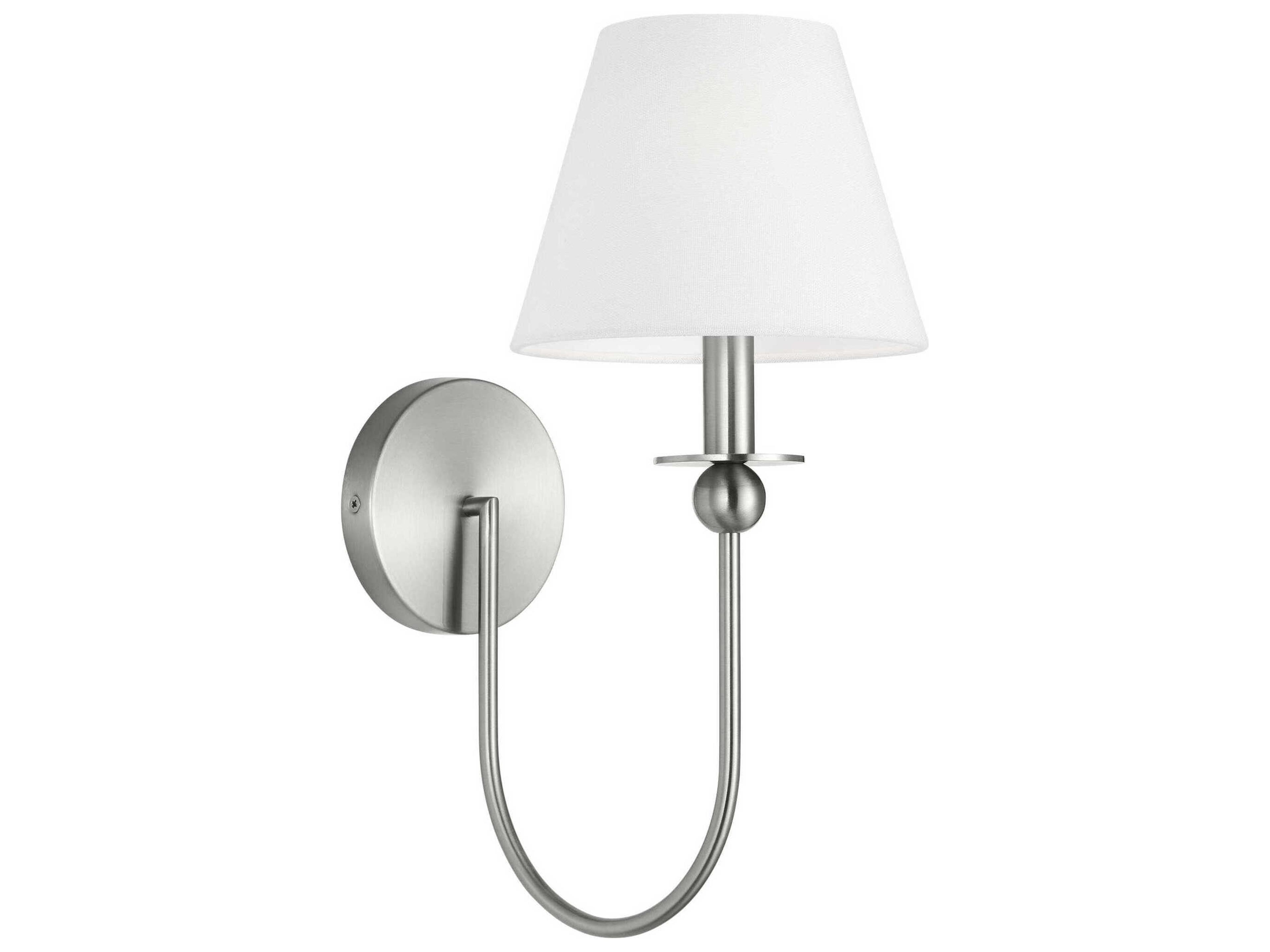Elsay Wall Sconce Brushed Nickel Linen Shade