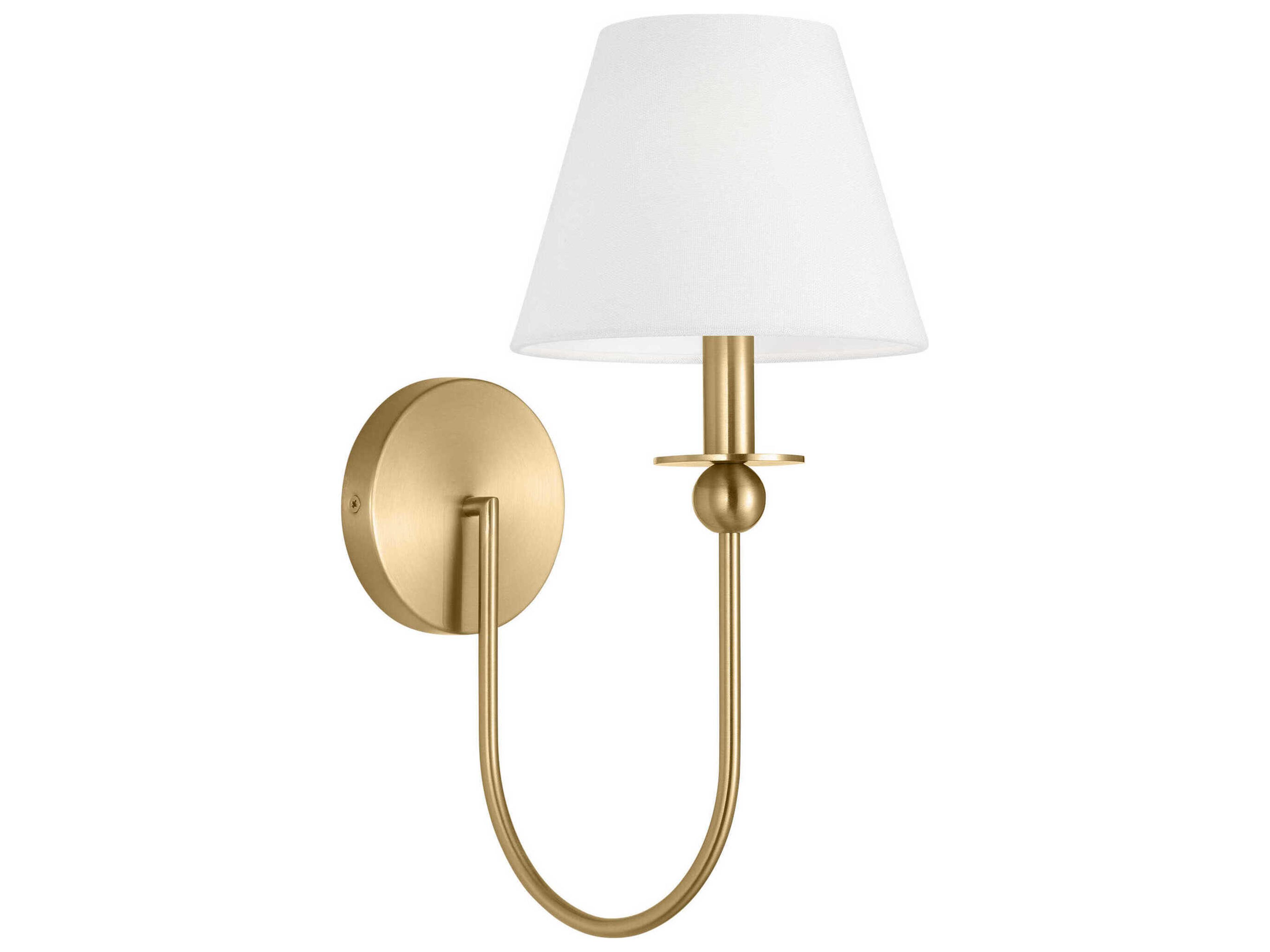 Wall Sconce Elsay Satin Brass White Linen