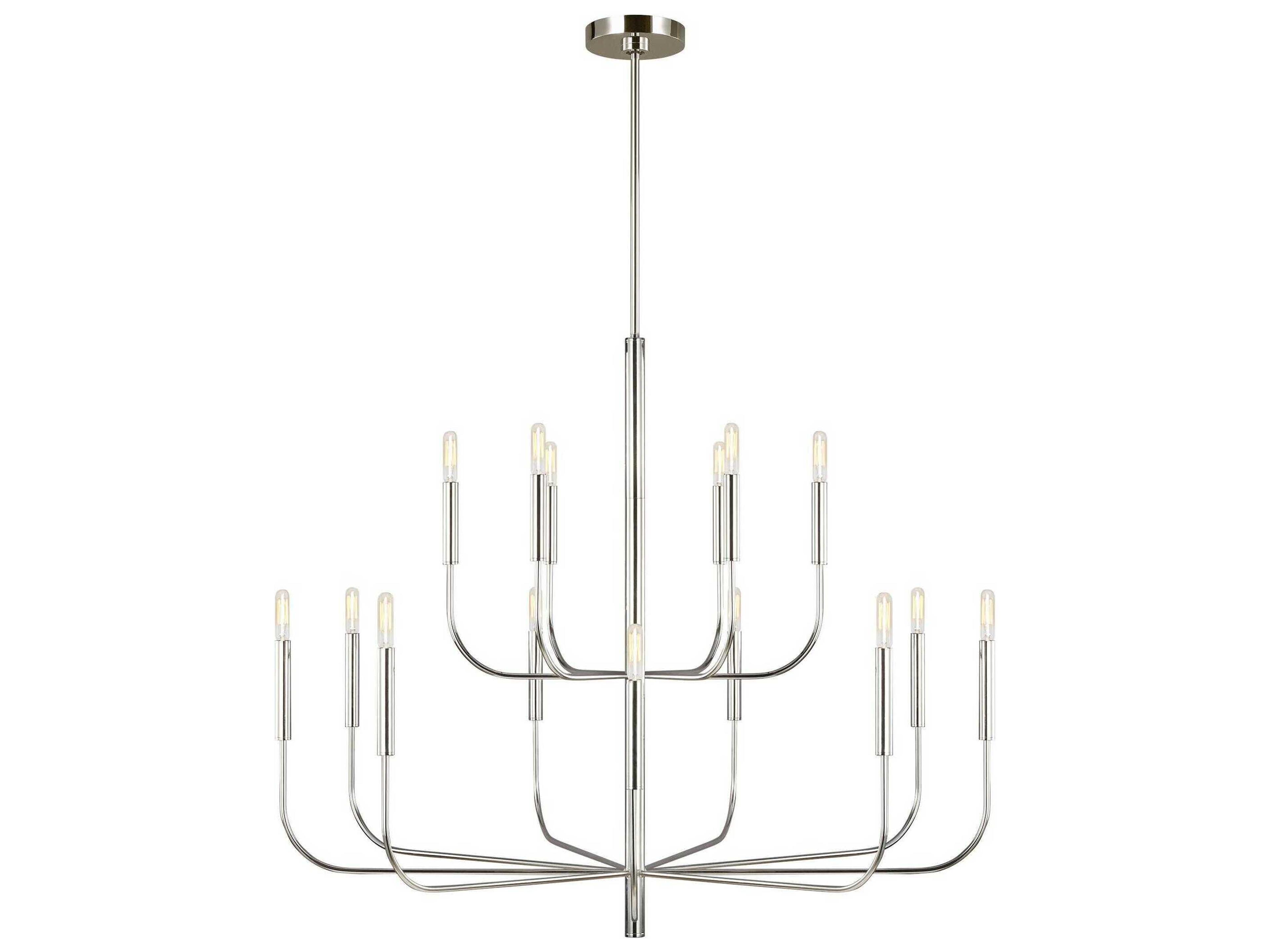 Brianna 15 Light Two Tier Chandelier Polished Nickel