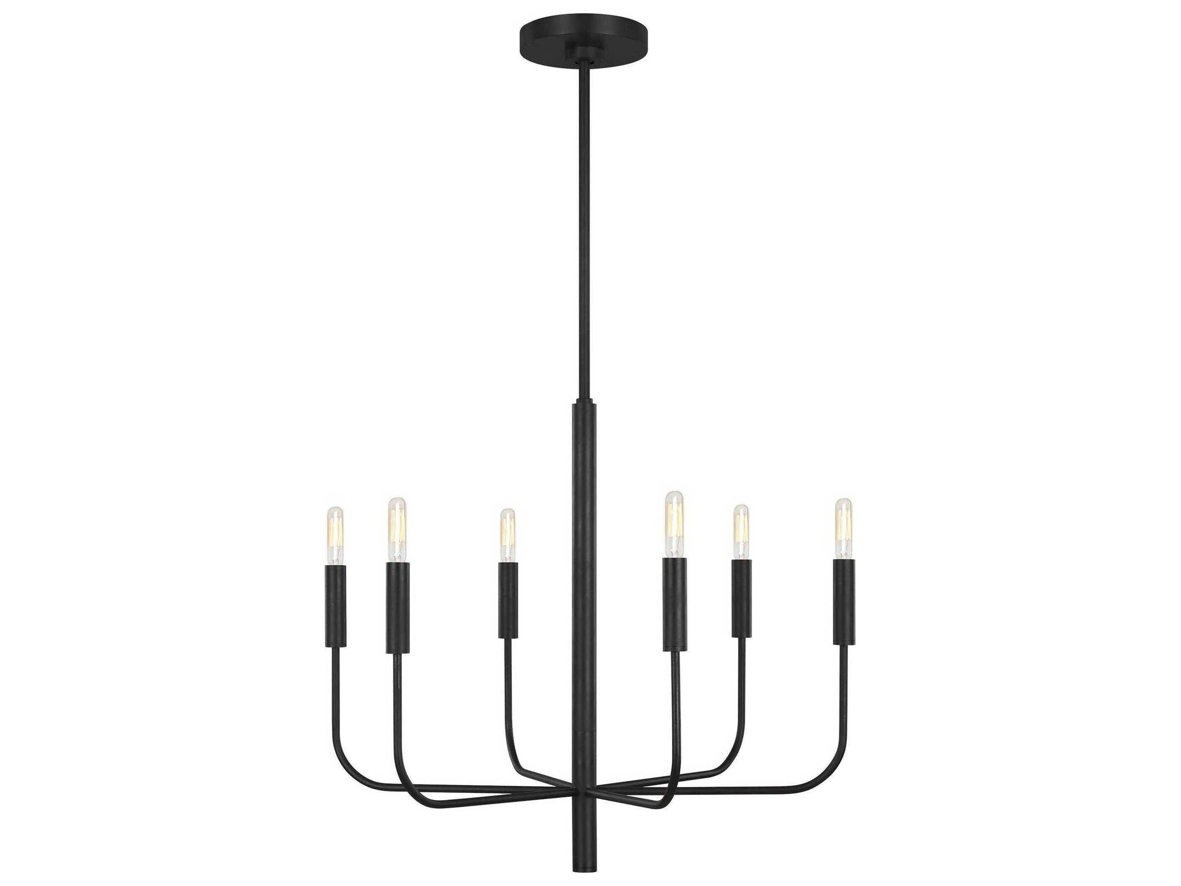 Brianna 6 Light Chandelier Aged Iron Modern Minimalist