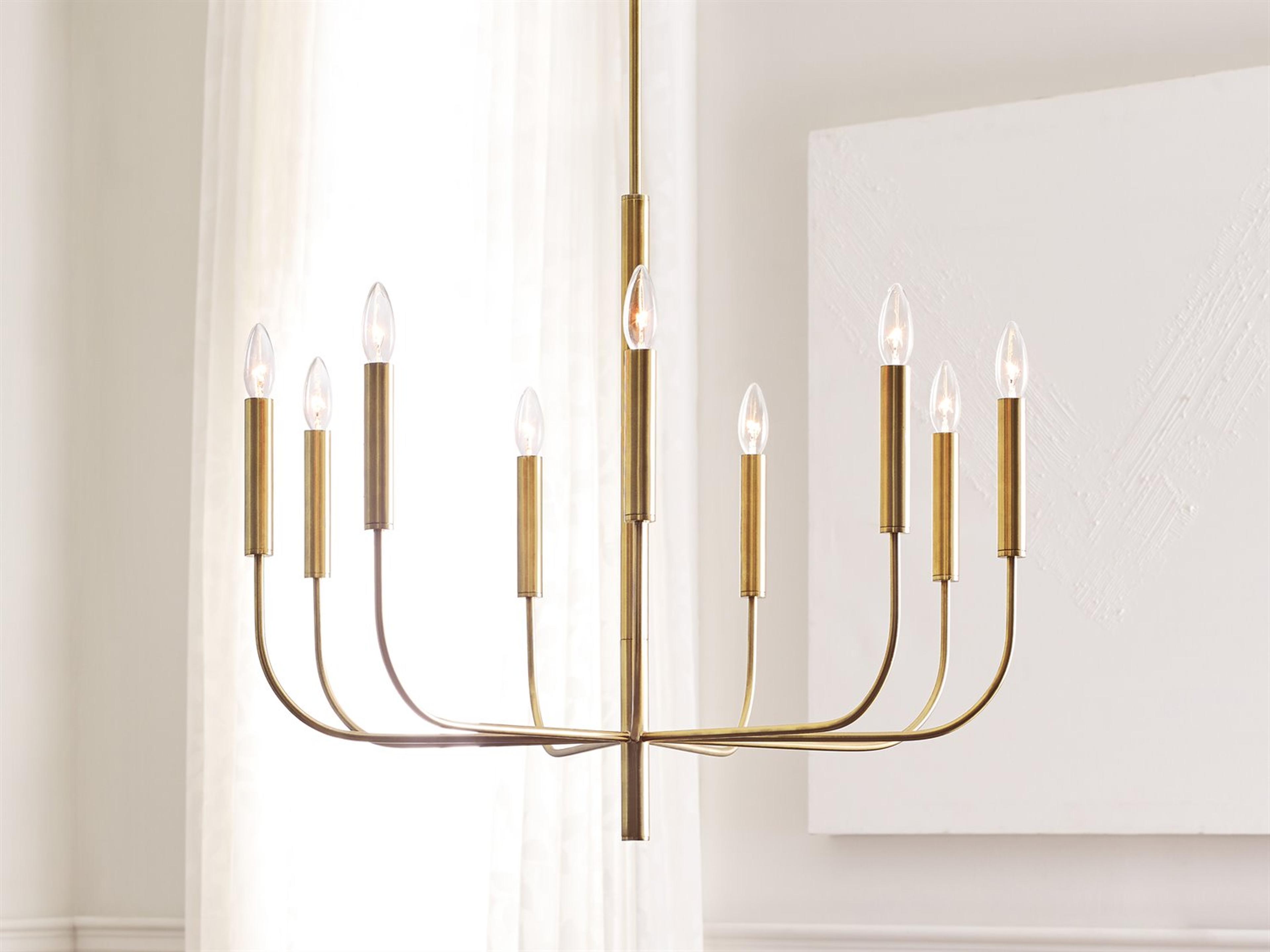 Visual Comfort Studio Brianna 9-Light Burnished Brass Candelabra Chandelier