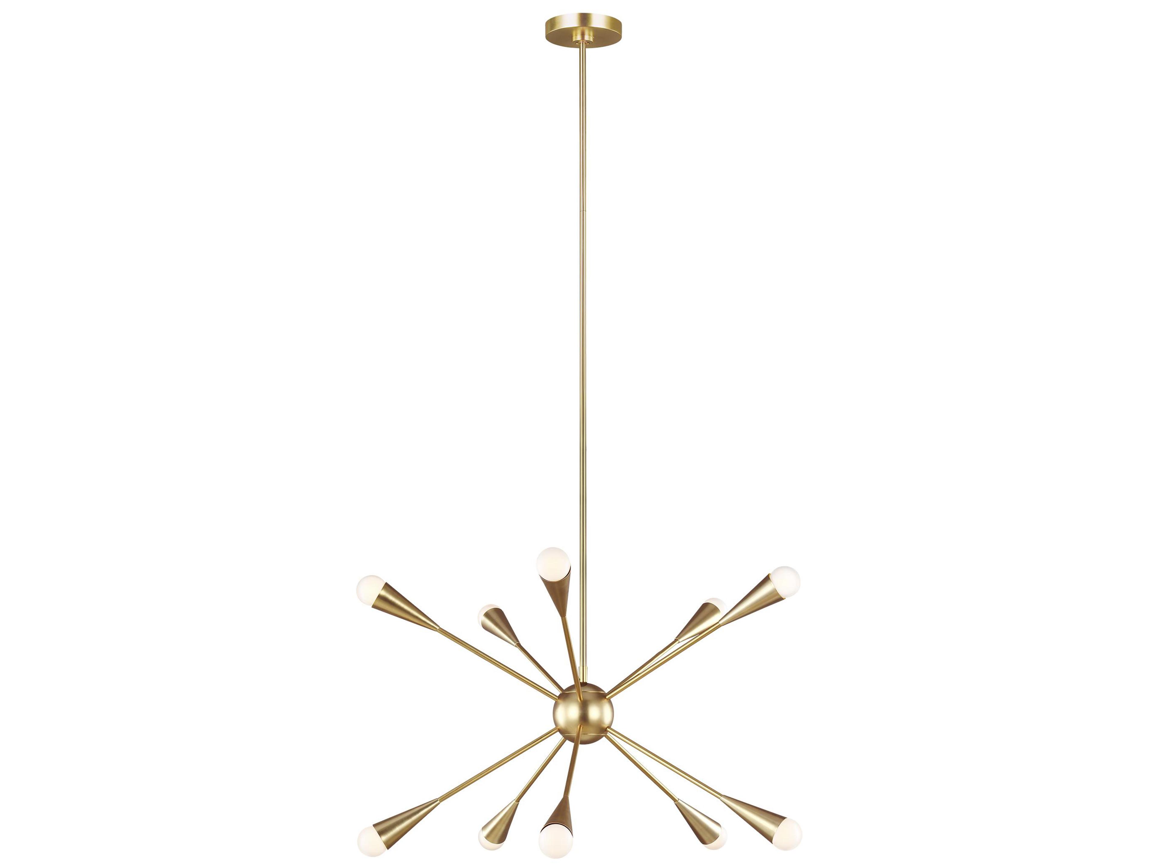 Jax 10-Light Sputnik Chandelier Burnished Brass