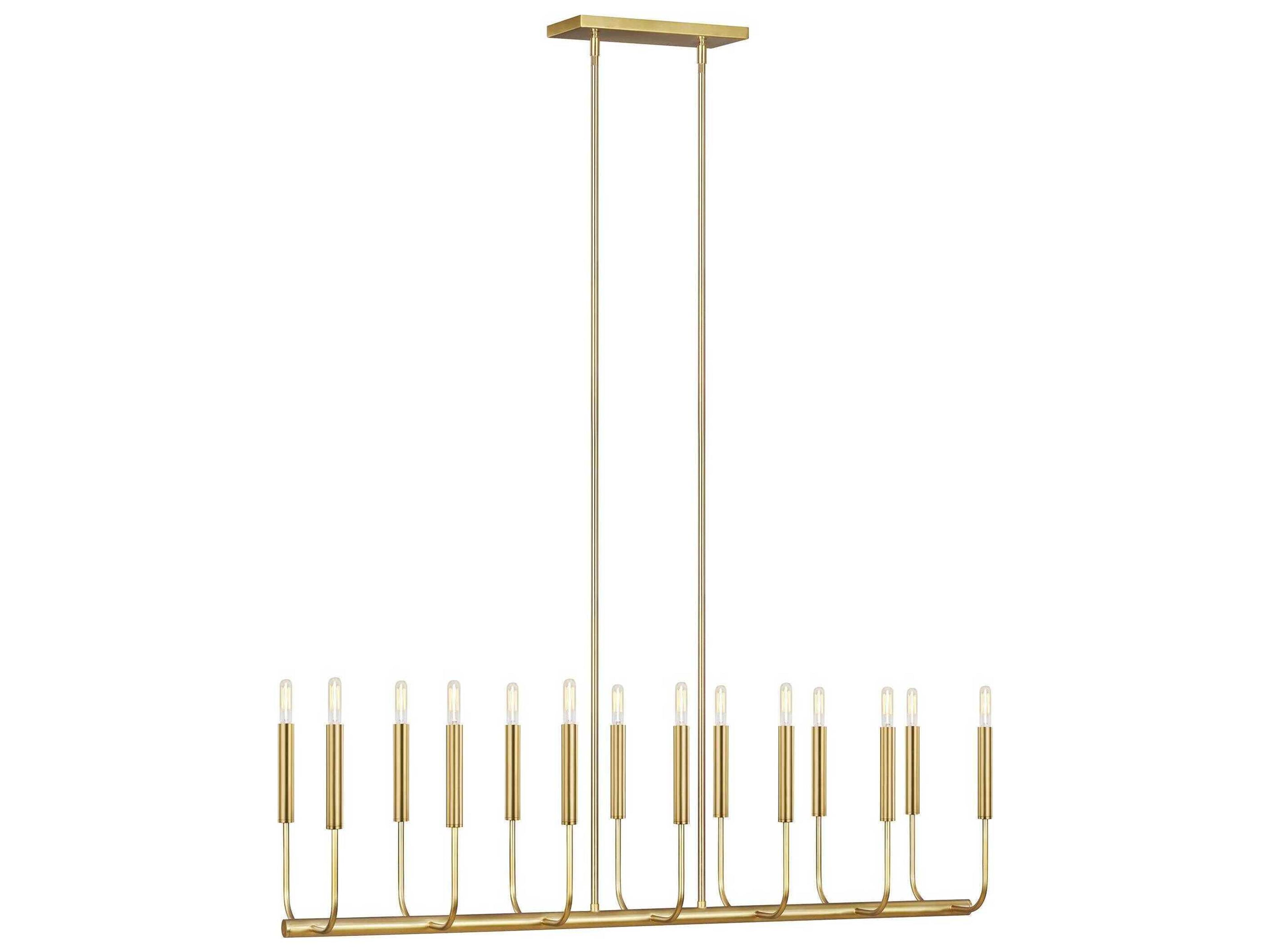 Brianna Linear Chandelier 14-Light Burnished Brass