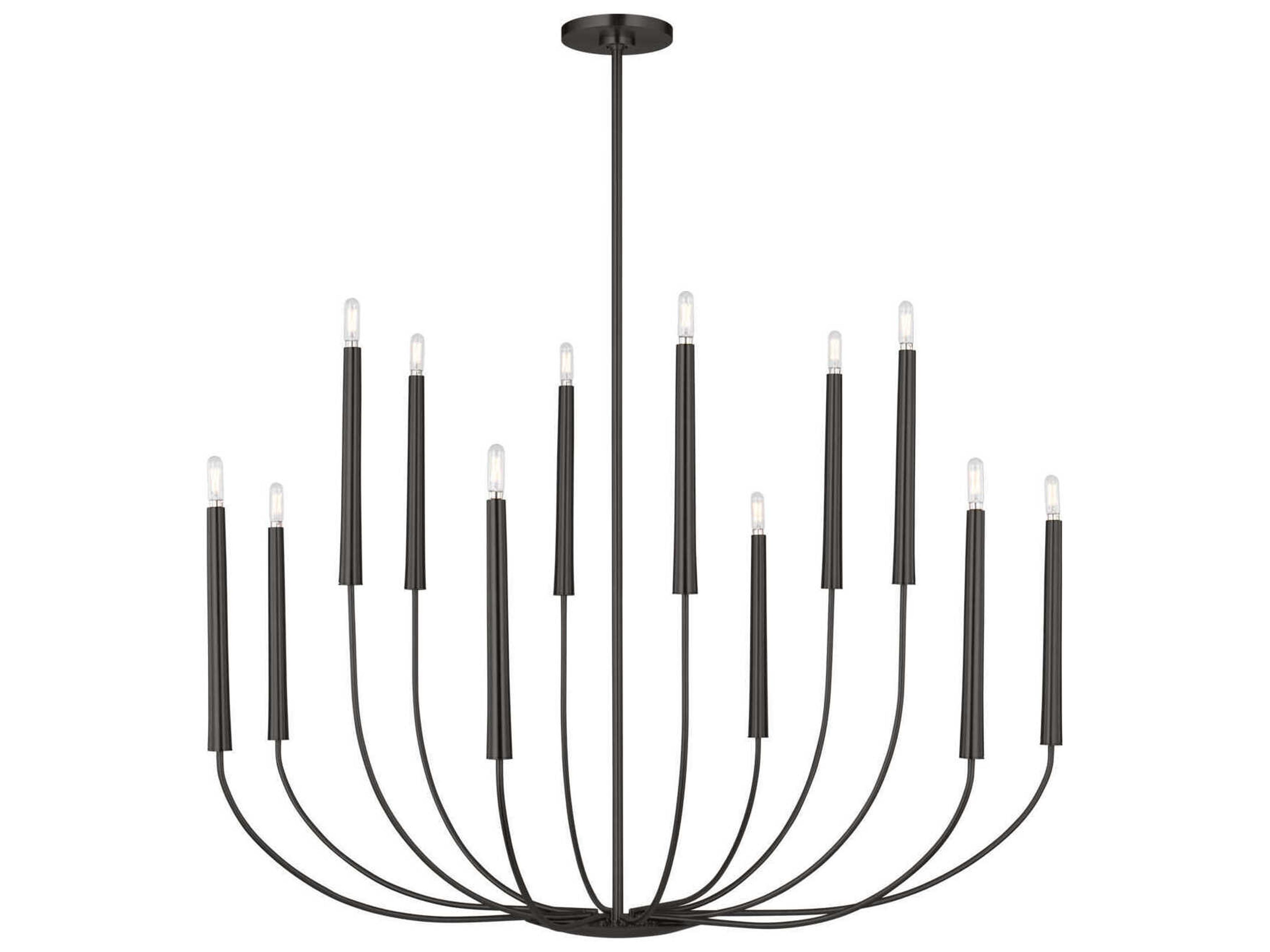 Lois 12-Light Aged Iron Black Chandelier