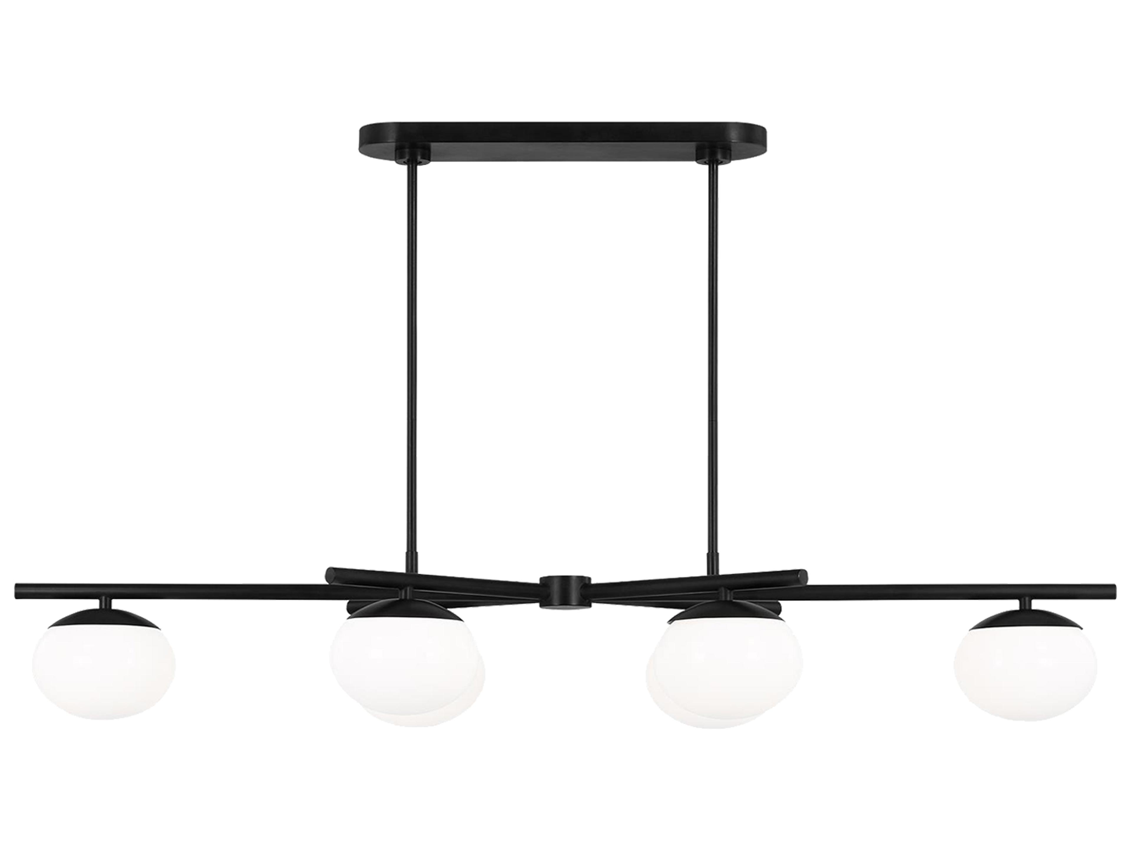 Lune 6-Light Linear Chandelier Aged Iron Mid-Century
