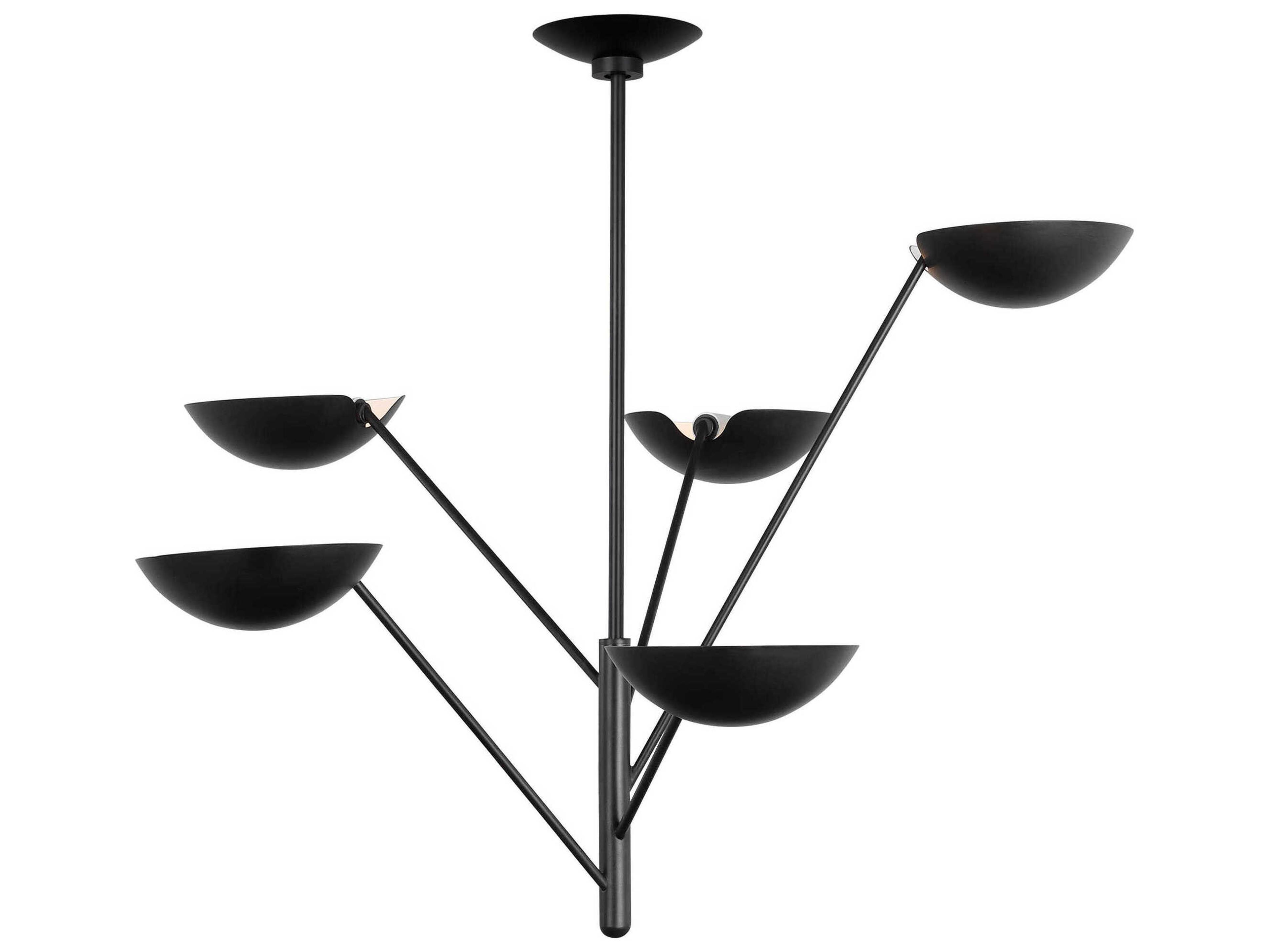 5-Light Chandelier Nevel Aged Iron Mid-Century