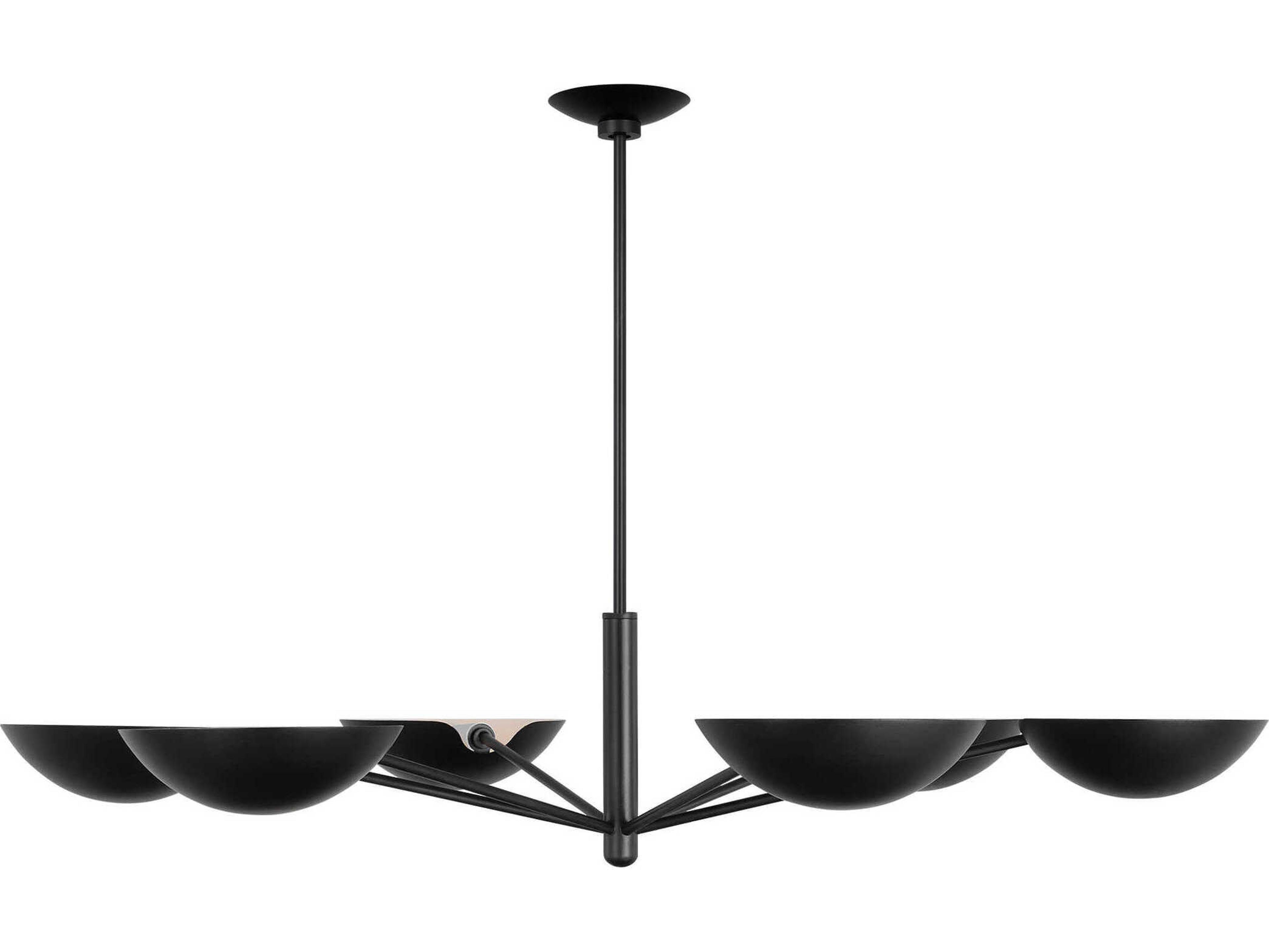 Visual Comfort Studio Nevel 6-Light Aged Iron Black Bowl Chandelier