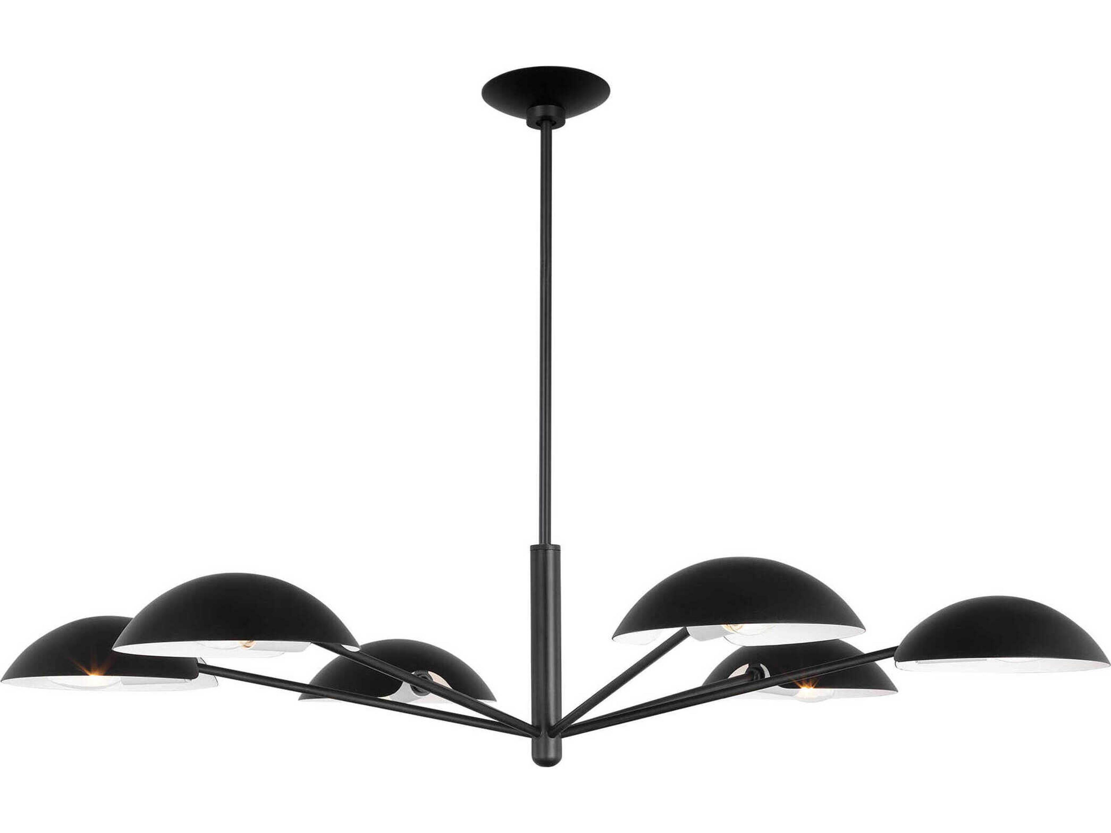 Visual Comfort Studio Nevel 6-Light Aged Iron Black Bowl Chandelier