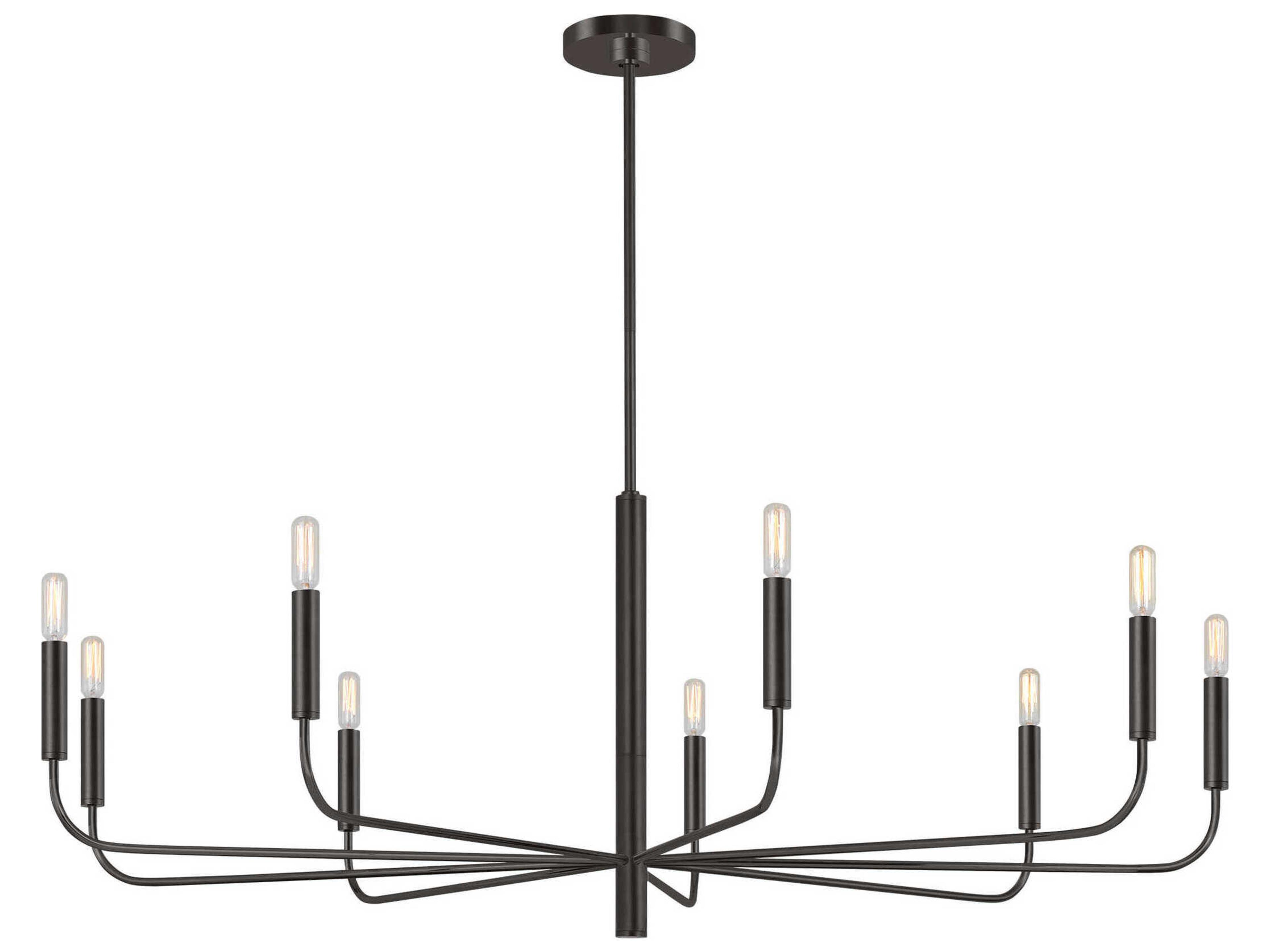 Brianna Wide Chandelier Aged Iron Minimalist