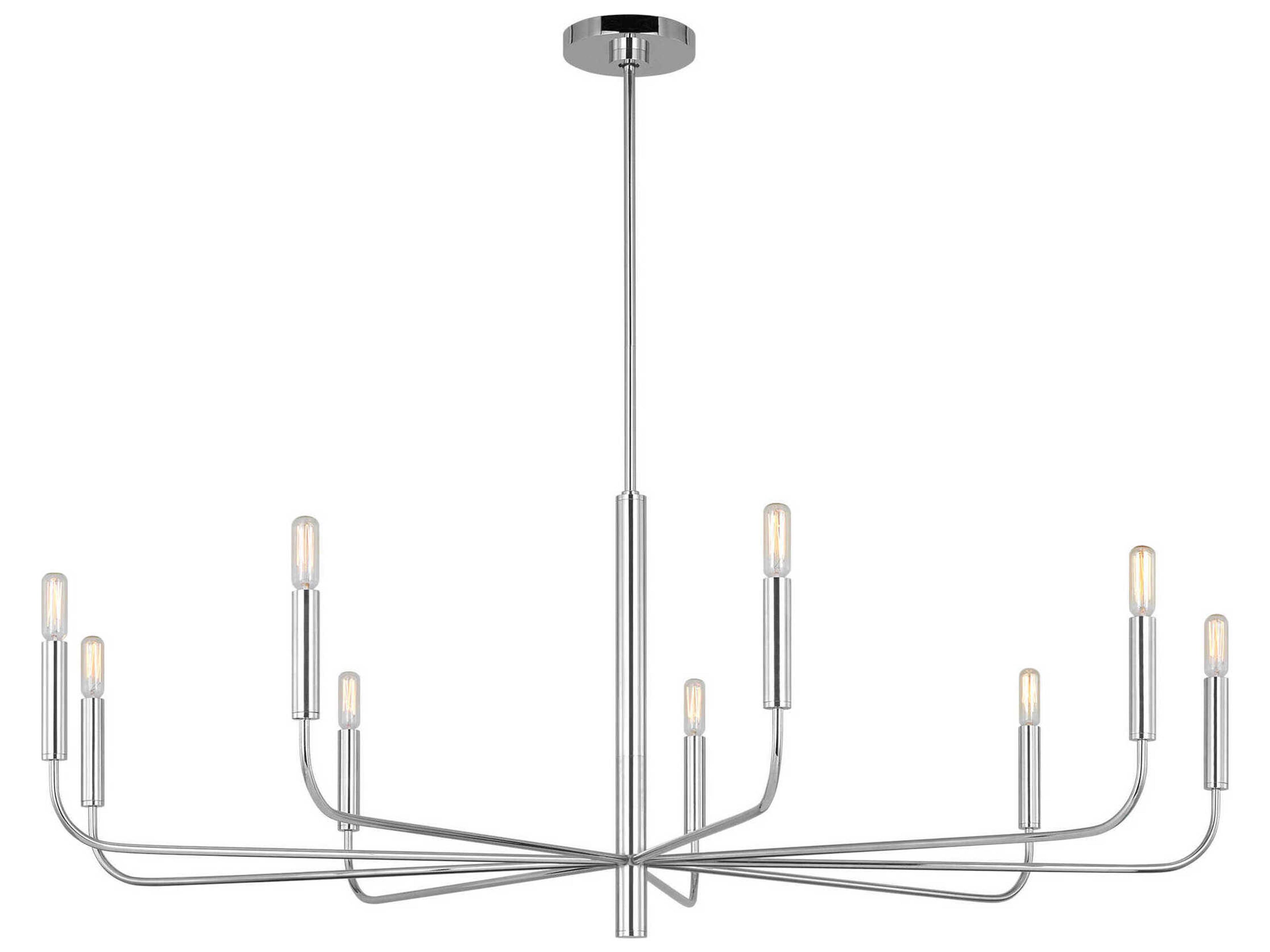 Brianna 9 Light Polished Nickel Wide Chandelier