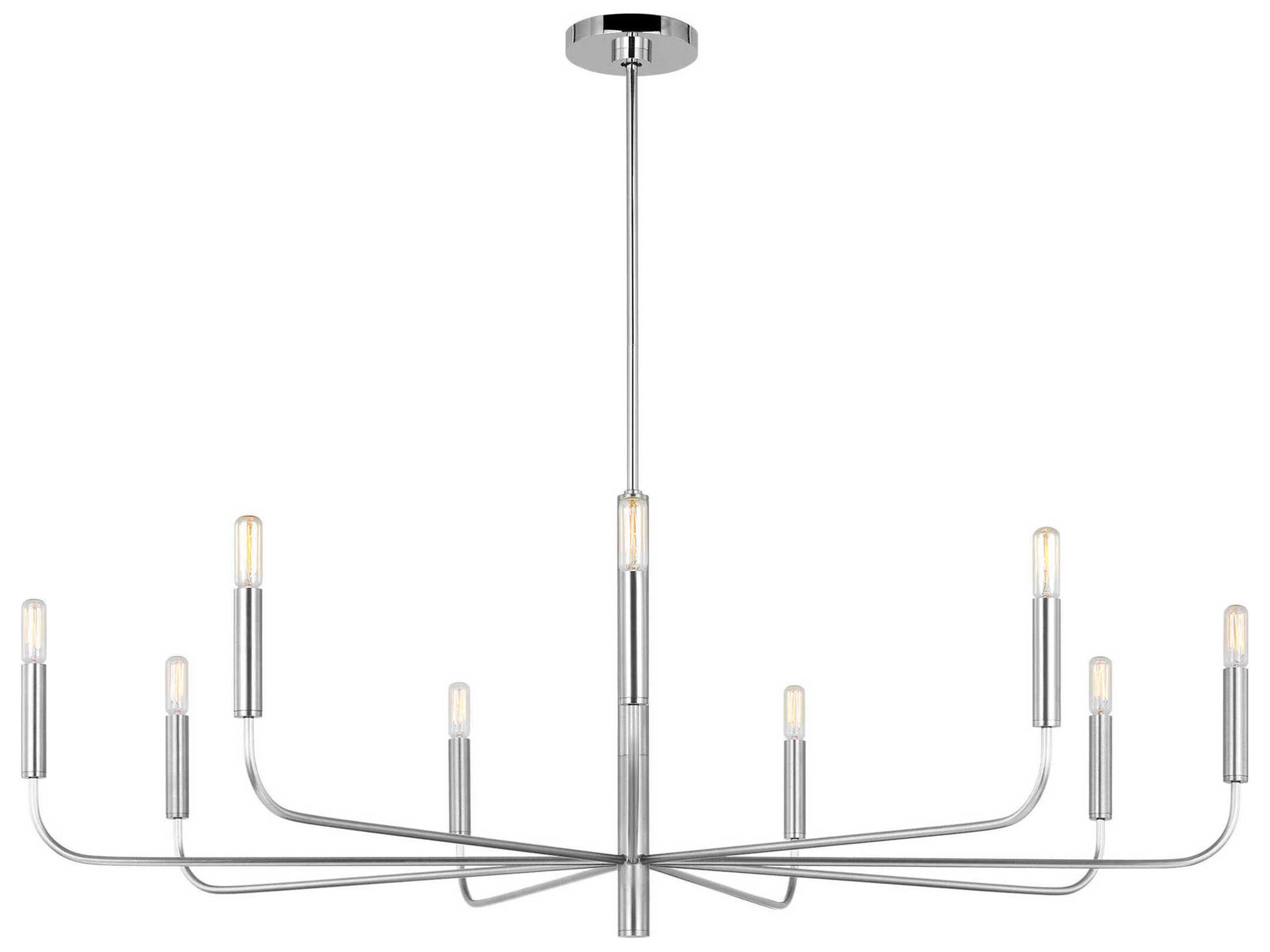 Visual Comfort Studio Brianna 9-Light Polished Nickel Candelabra Chandelier
