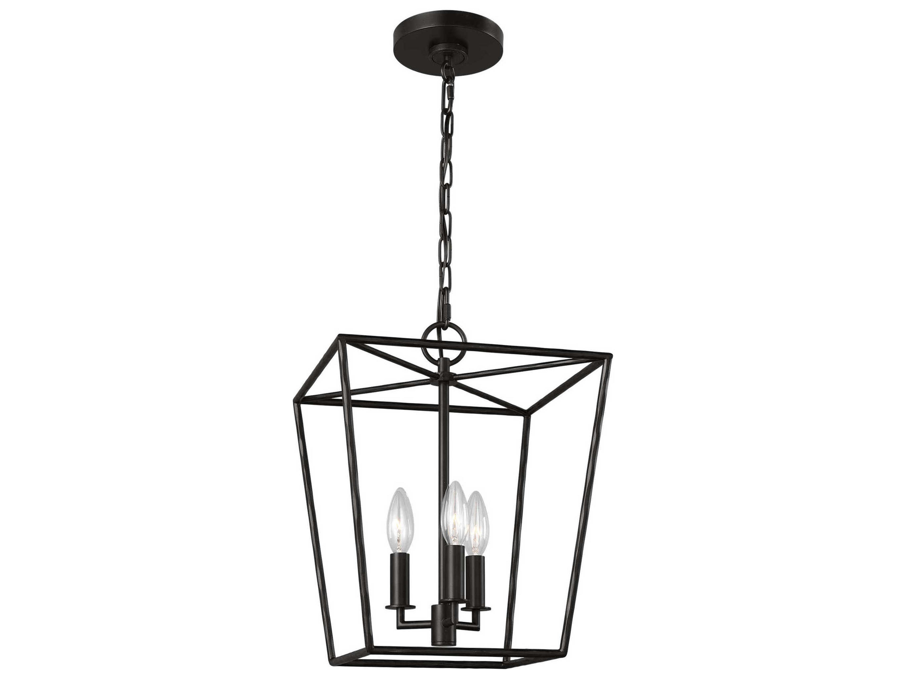 Visual Comfort Studio Viota 3-Light Aged Iron Black Mini Pendant