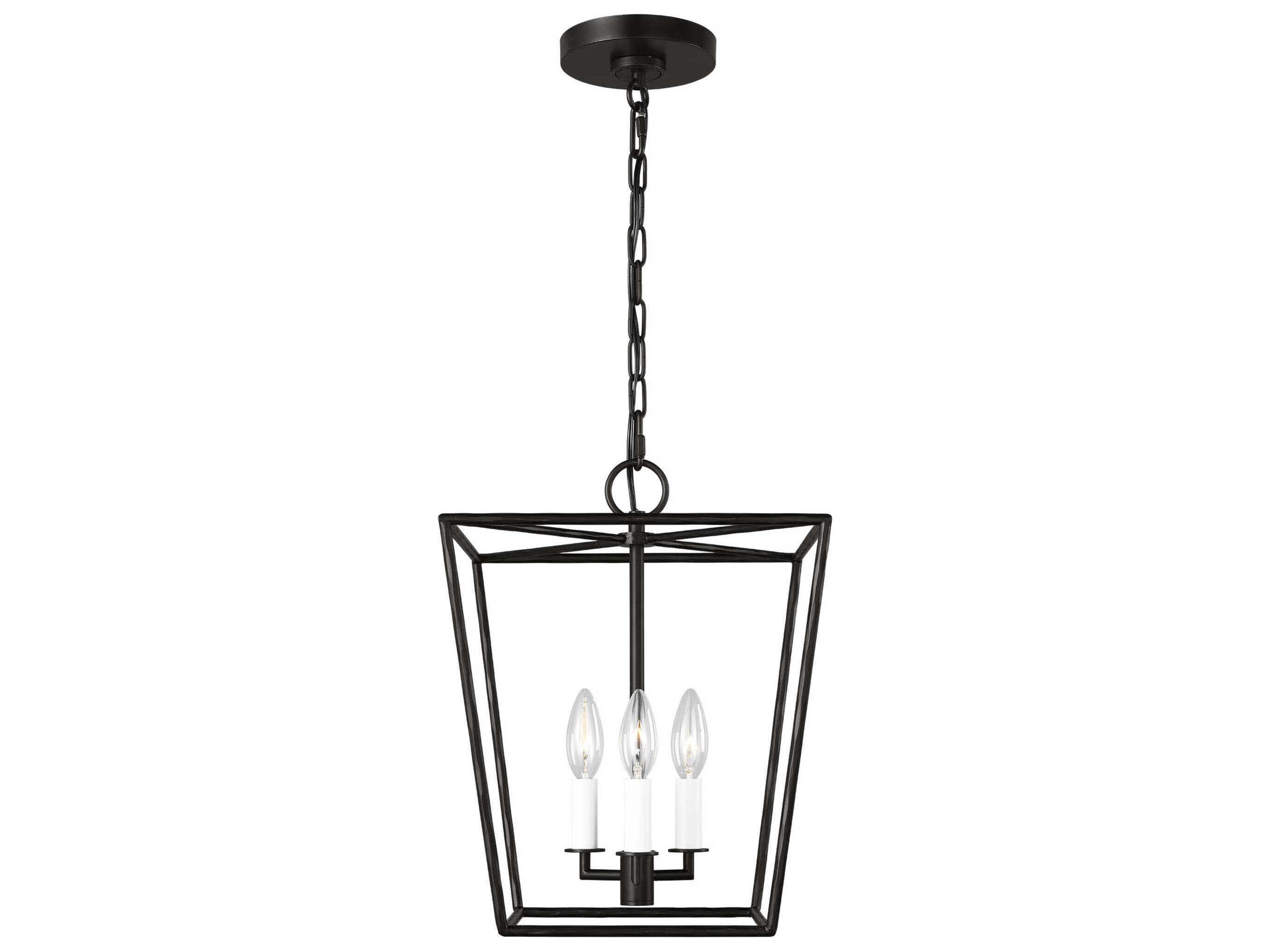 Visual Comfort Studio Viota 3-Light Aged Iron Black Mini Pendant