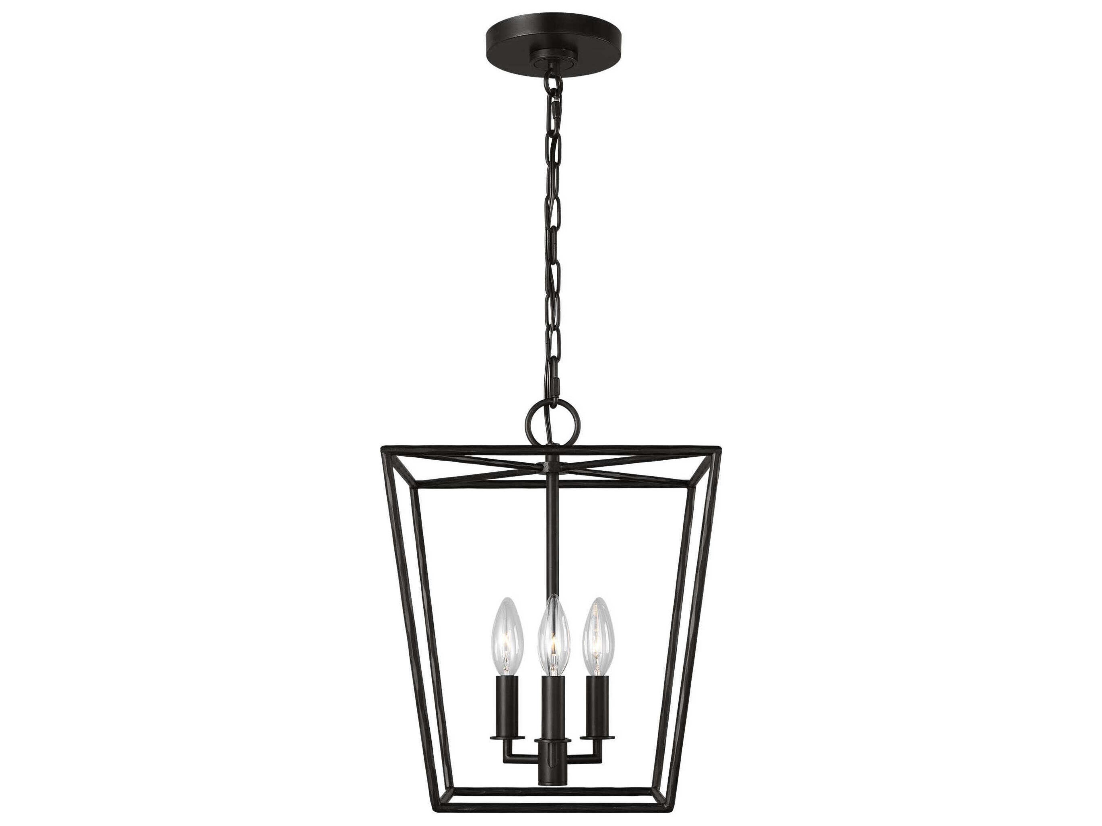 Visual Comfort Studio Viota 3-Light Aged Iron Black Mini Pendant
