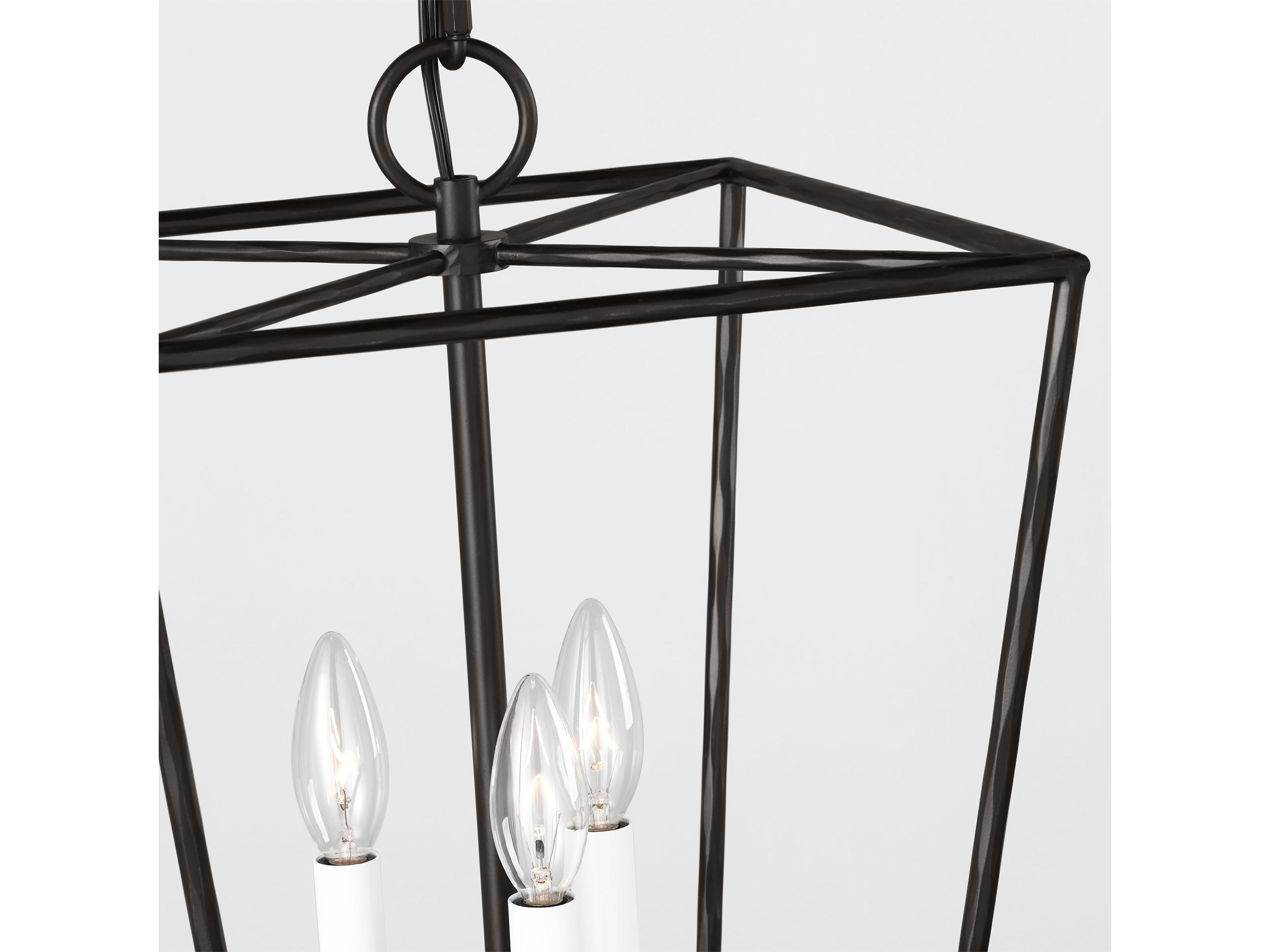 Visual Comfort Studio Viota 3-Light Aged Iron Black Mini Pendant