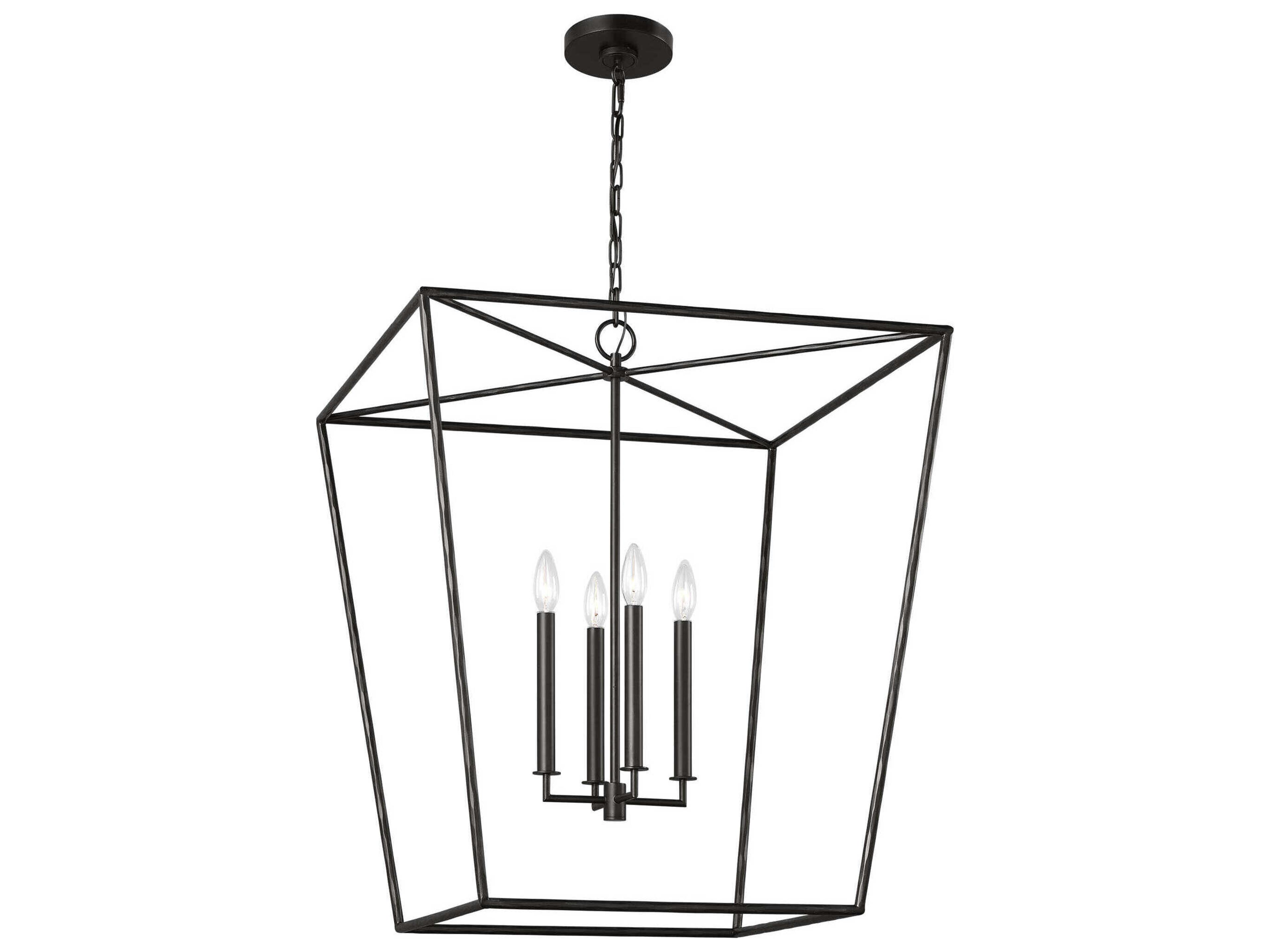Visual Comfort Studio Viota 4-Light Aged Iron Black Pendant
