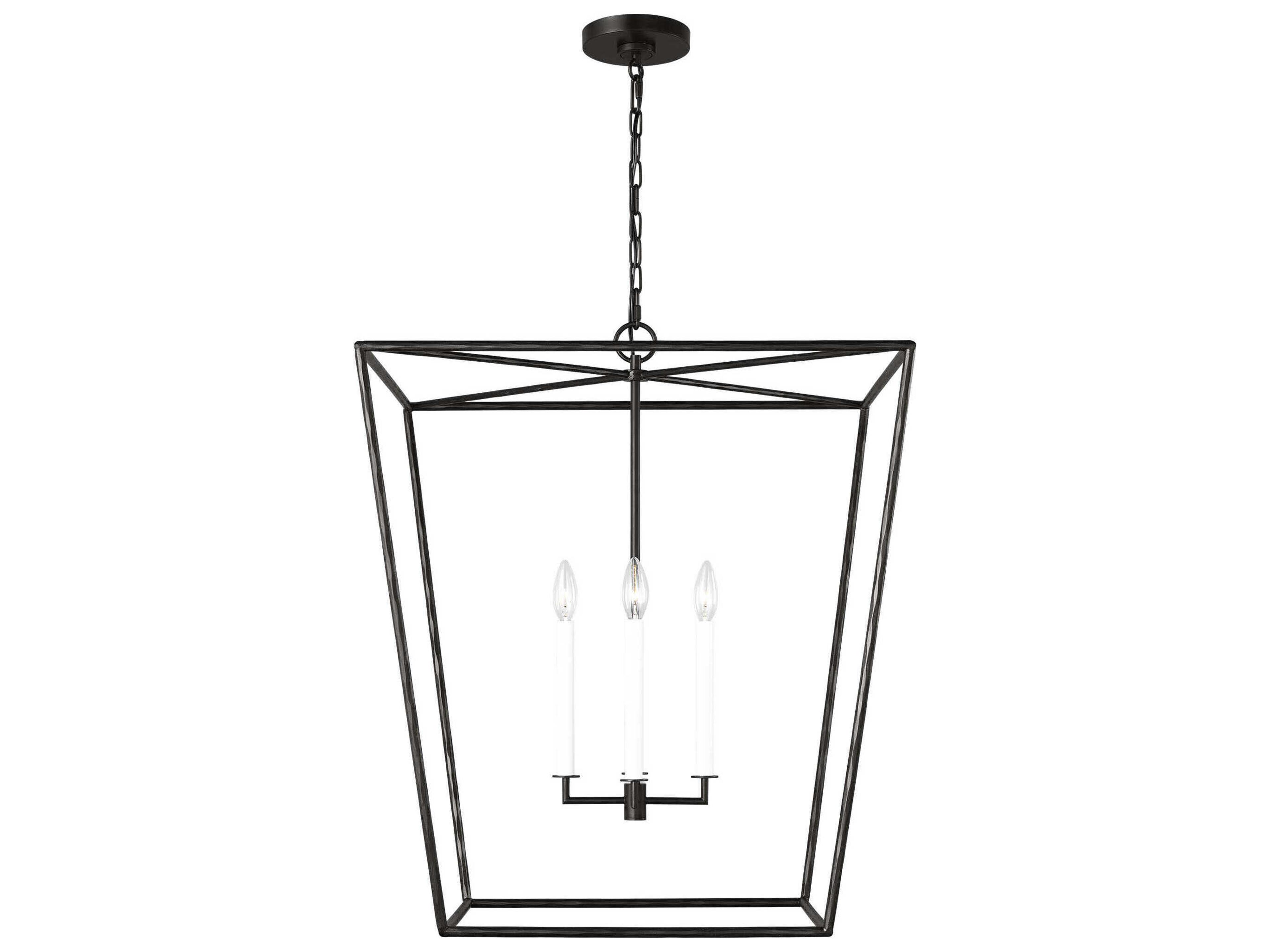 Visual Comfort Studio Viota 4-Light Aged Iron Black Pendant